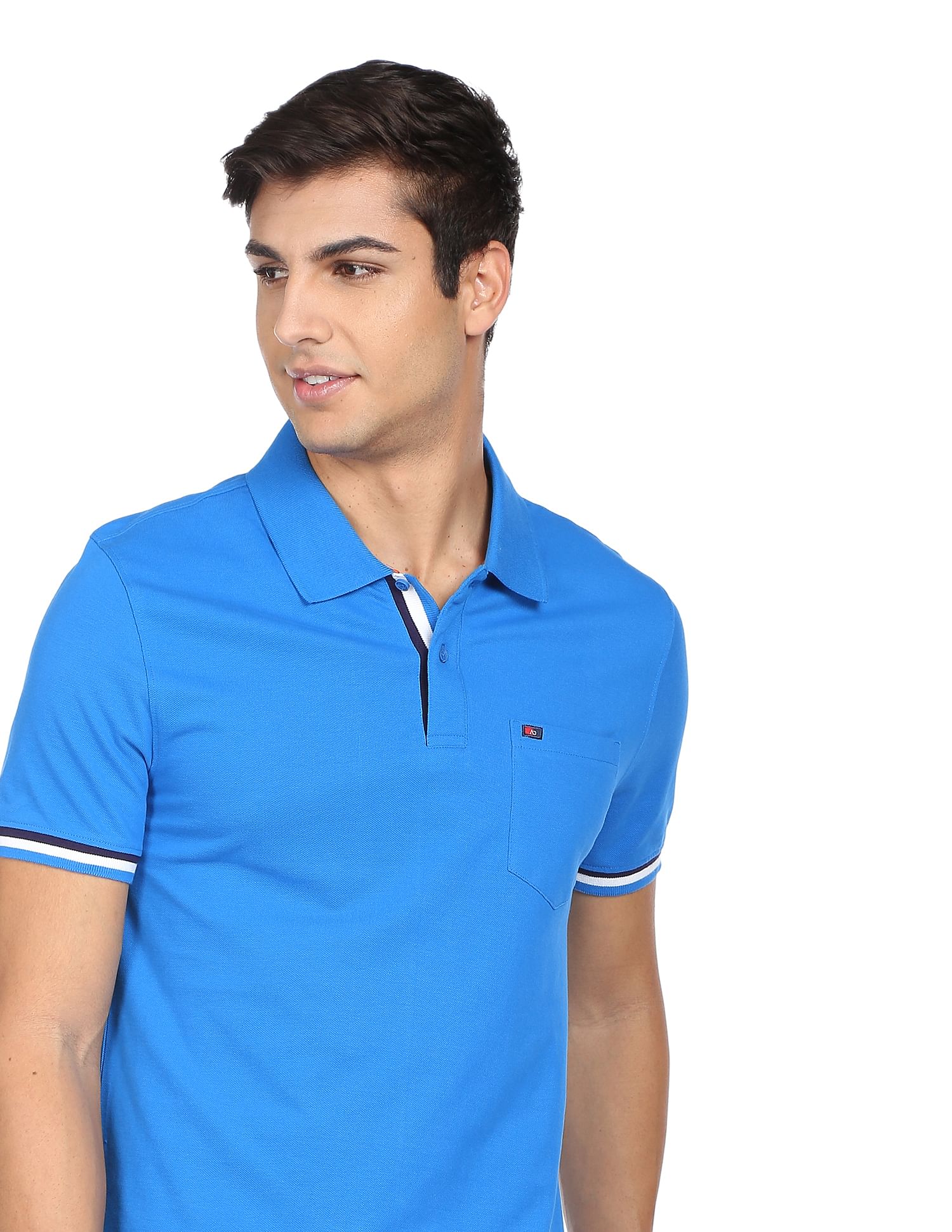 AD by Arvind Modern Solid Pique Polo Shirt