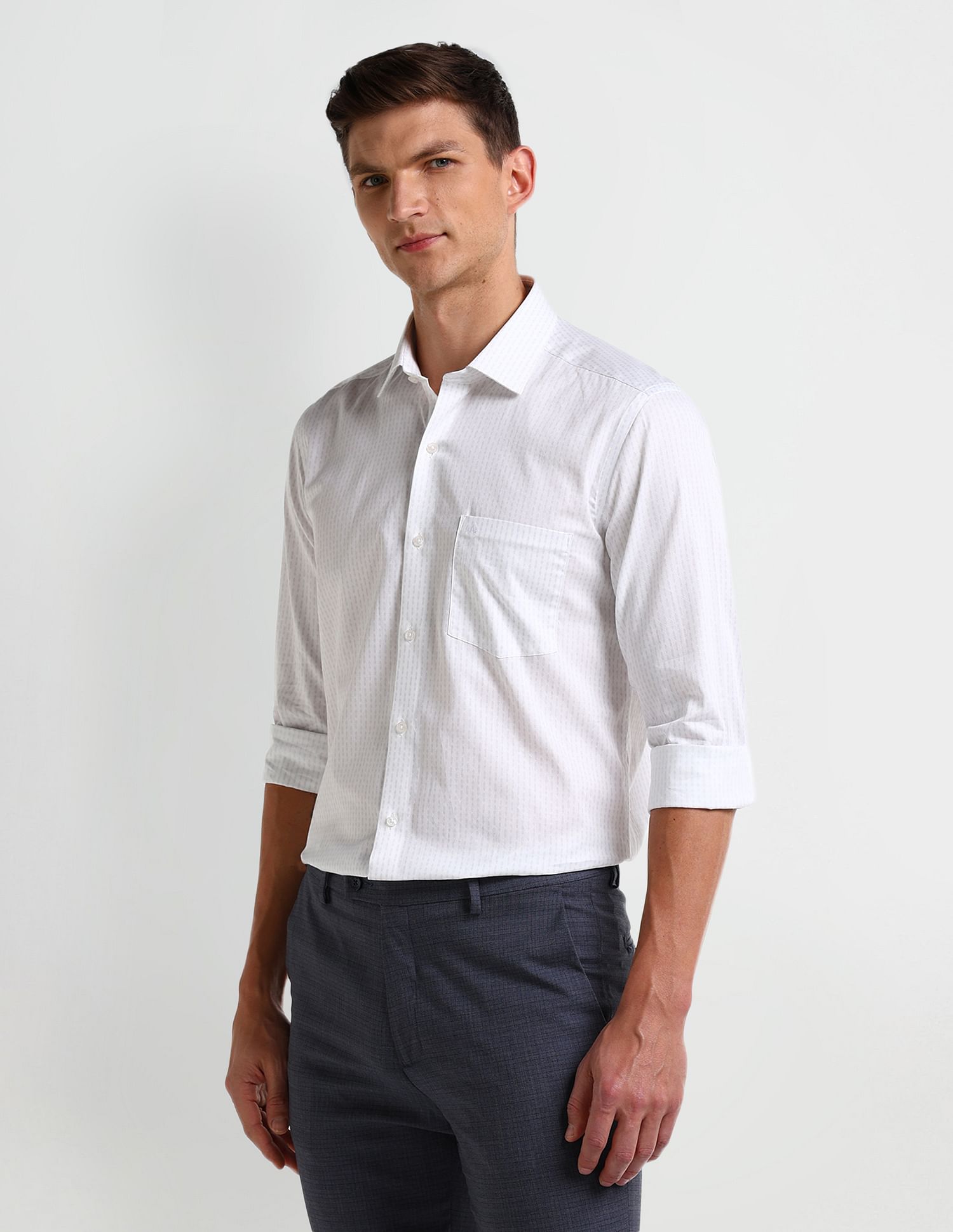 Arrow Manhattan Slim Fit Geometric Print Shirt
