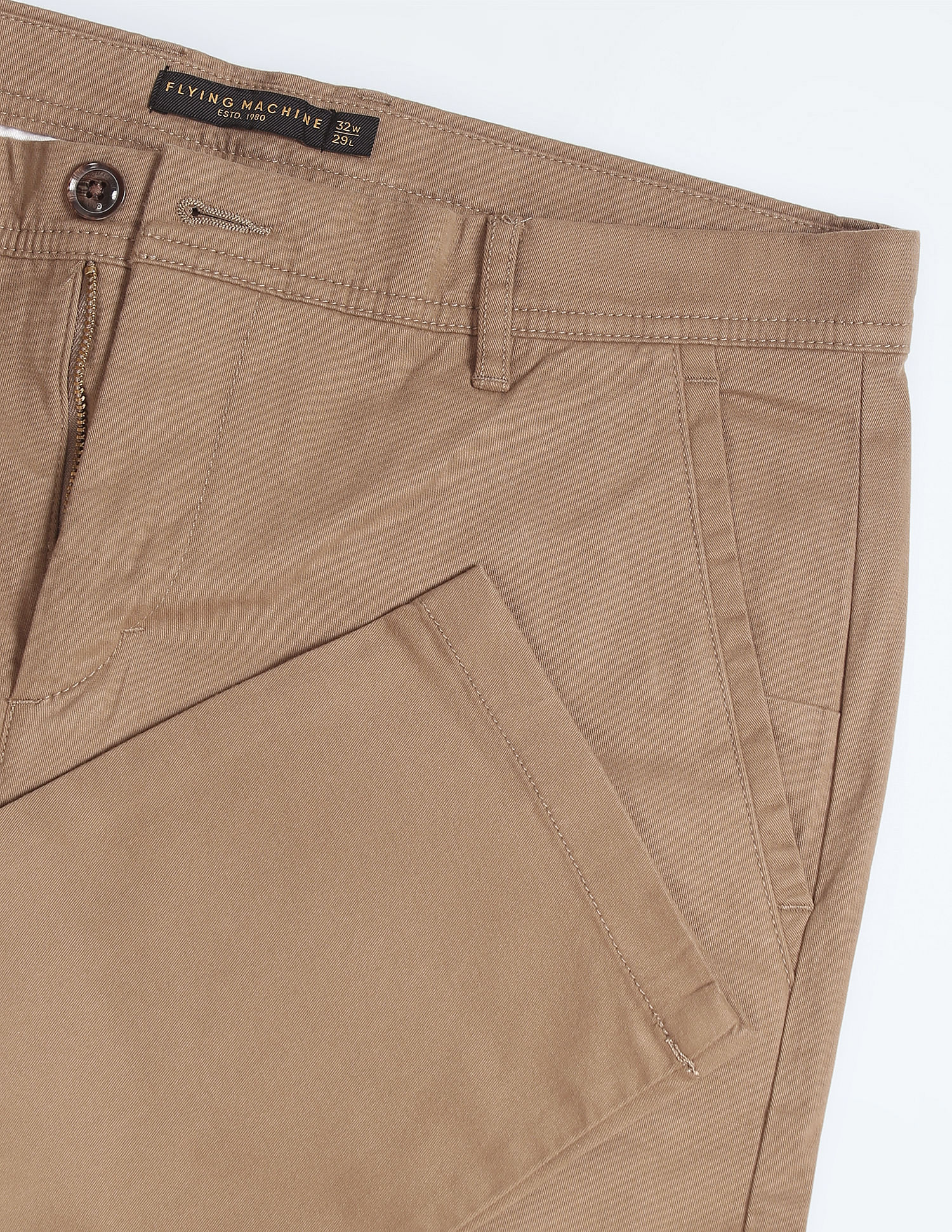 Flying Machine Slash Slim Tapered Fit Solid Trousers