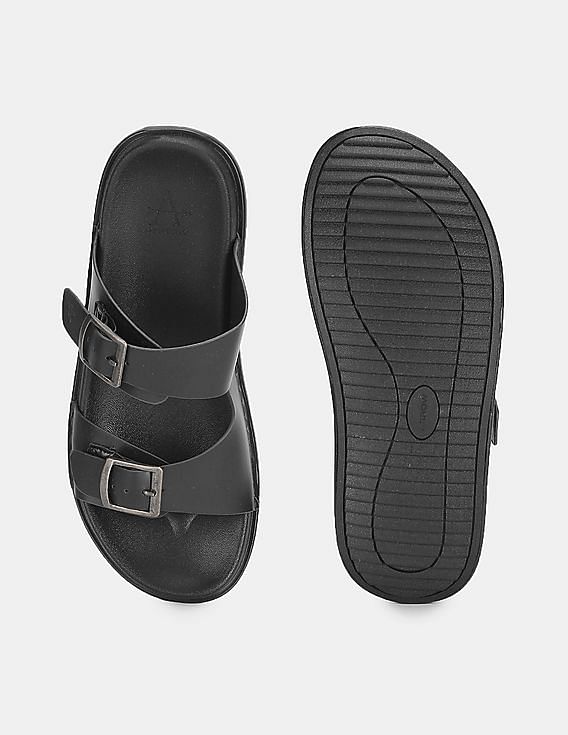 Black double buckle discount sandals