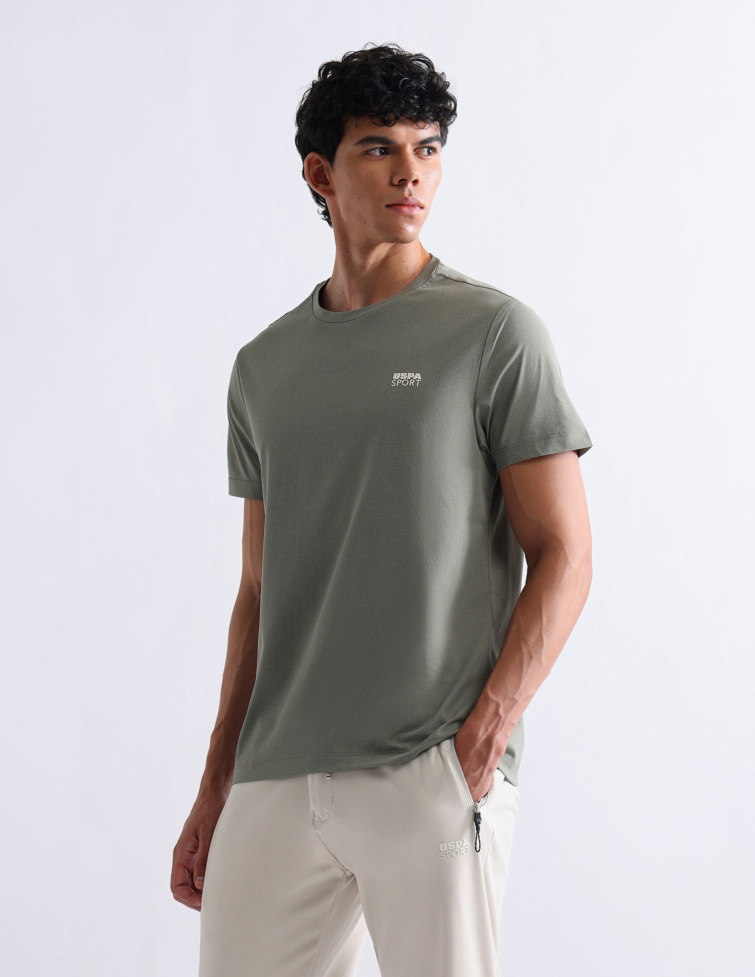 USPA Active Solid Slim Fit T-Shirt