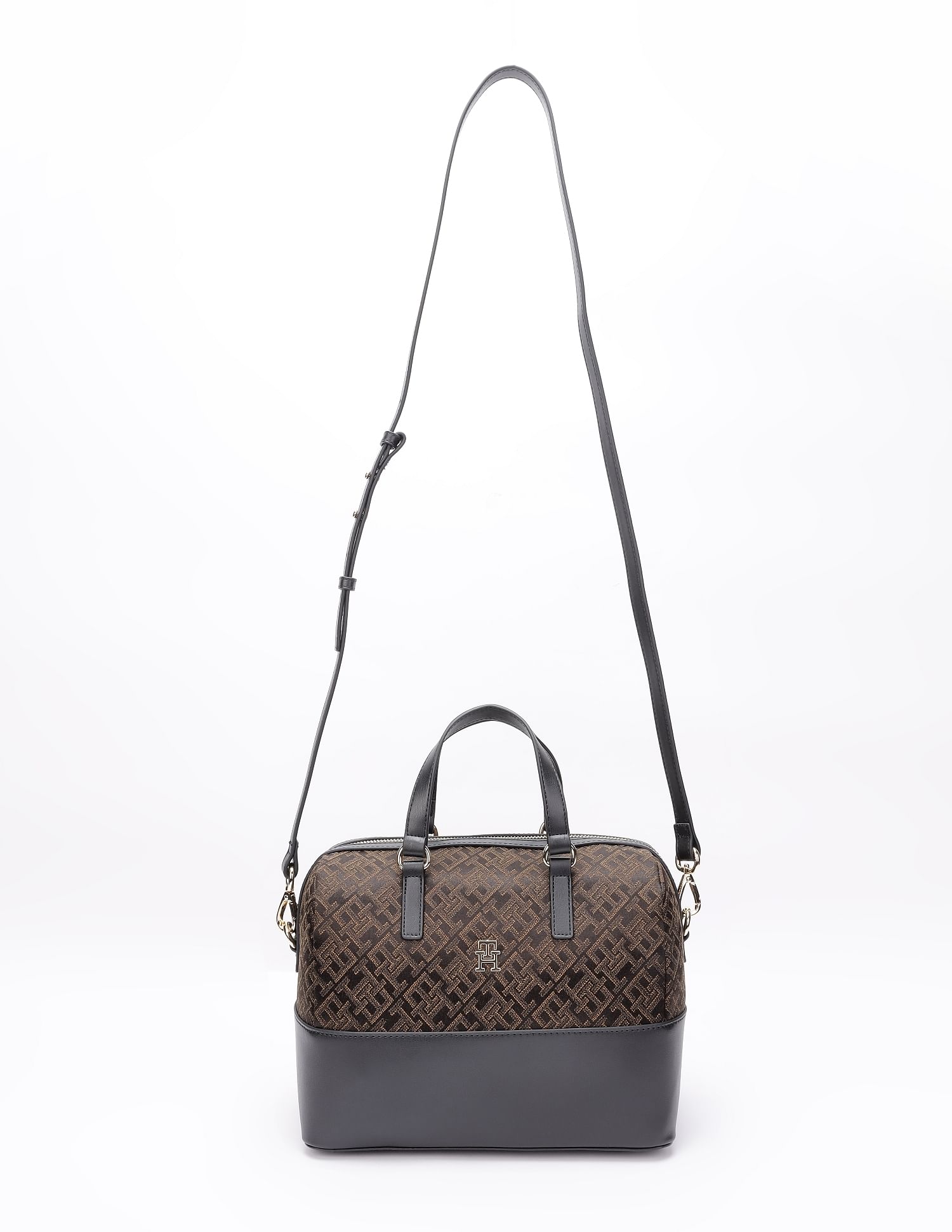 Tommy Hilfiger Logo Black Pu Handbag