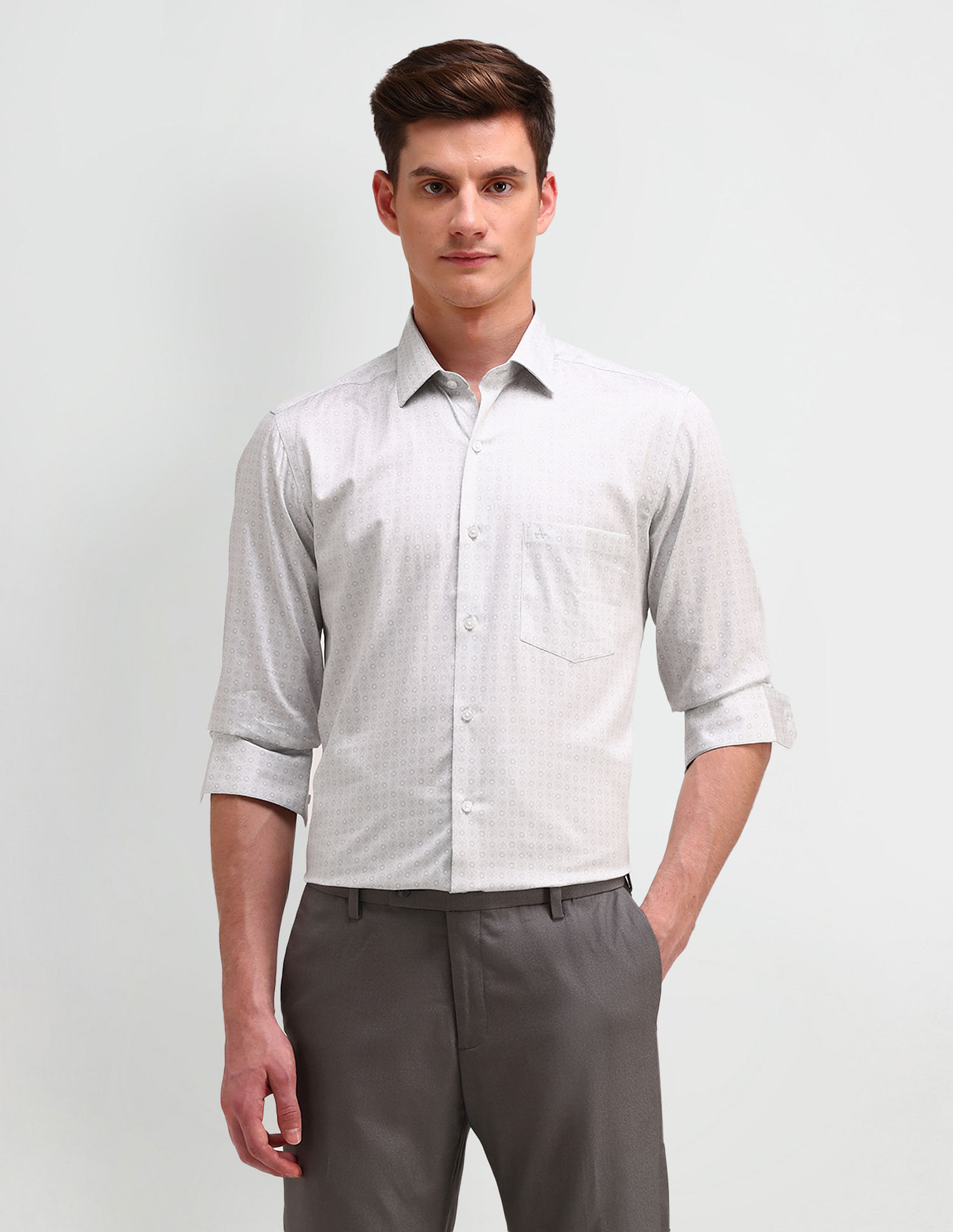 Arrow Slim Fit All-Over Pattern Shirt