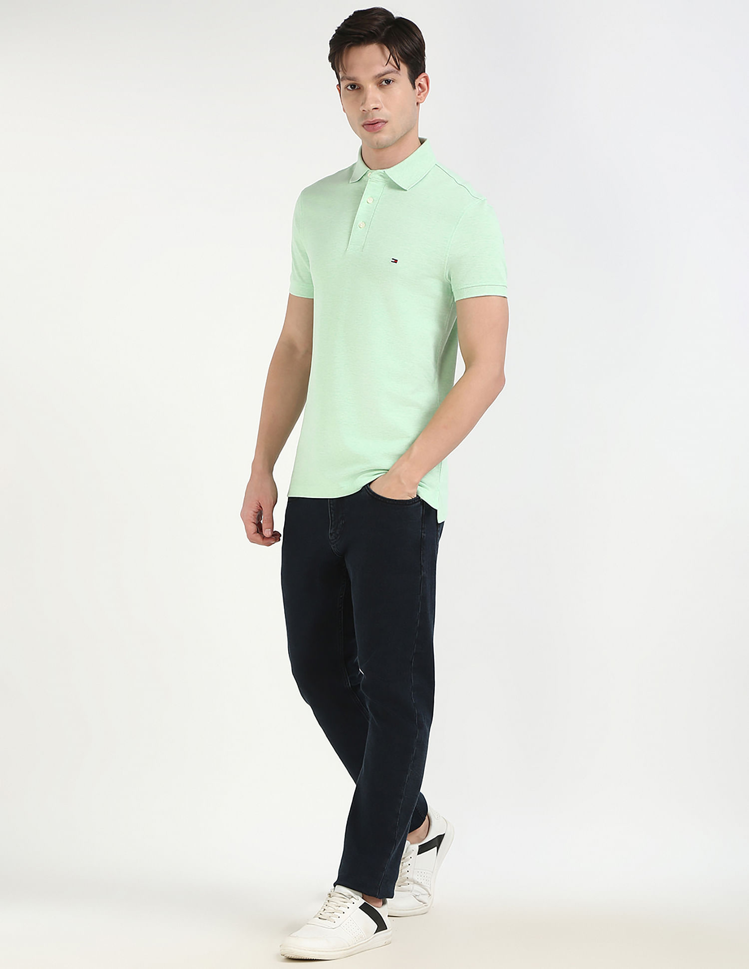 Tommy Hilfiger Solid Slim-Fit Cotton Polo Shirt