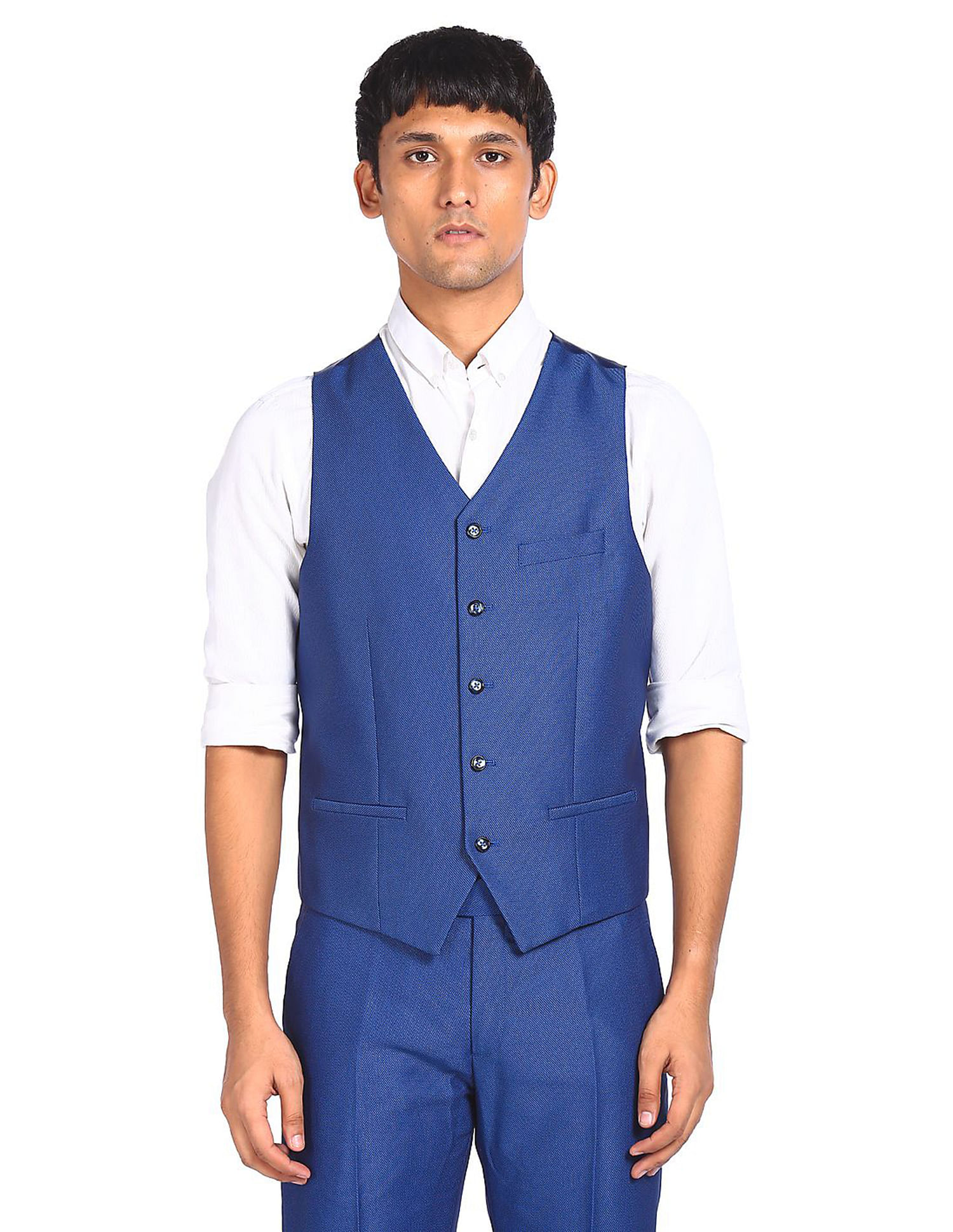 AD by Arvind Notch Lapel Collar Three Piece Suit