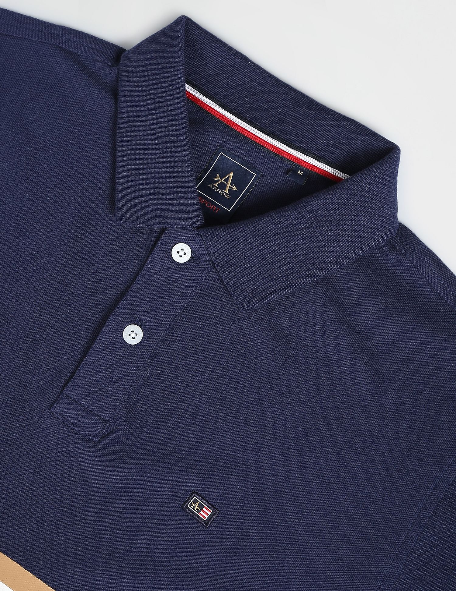 Arrow Sports Horizontal Stripe Cotton Polo Shirt