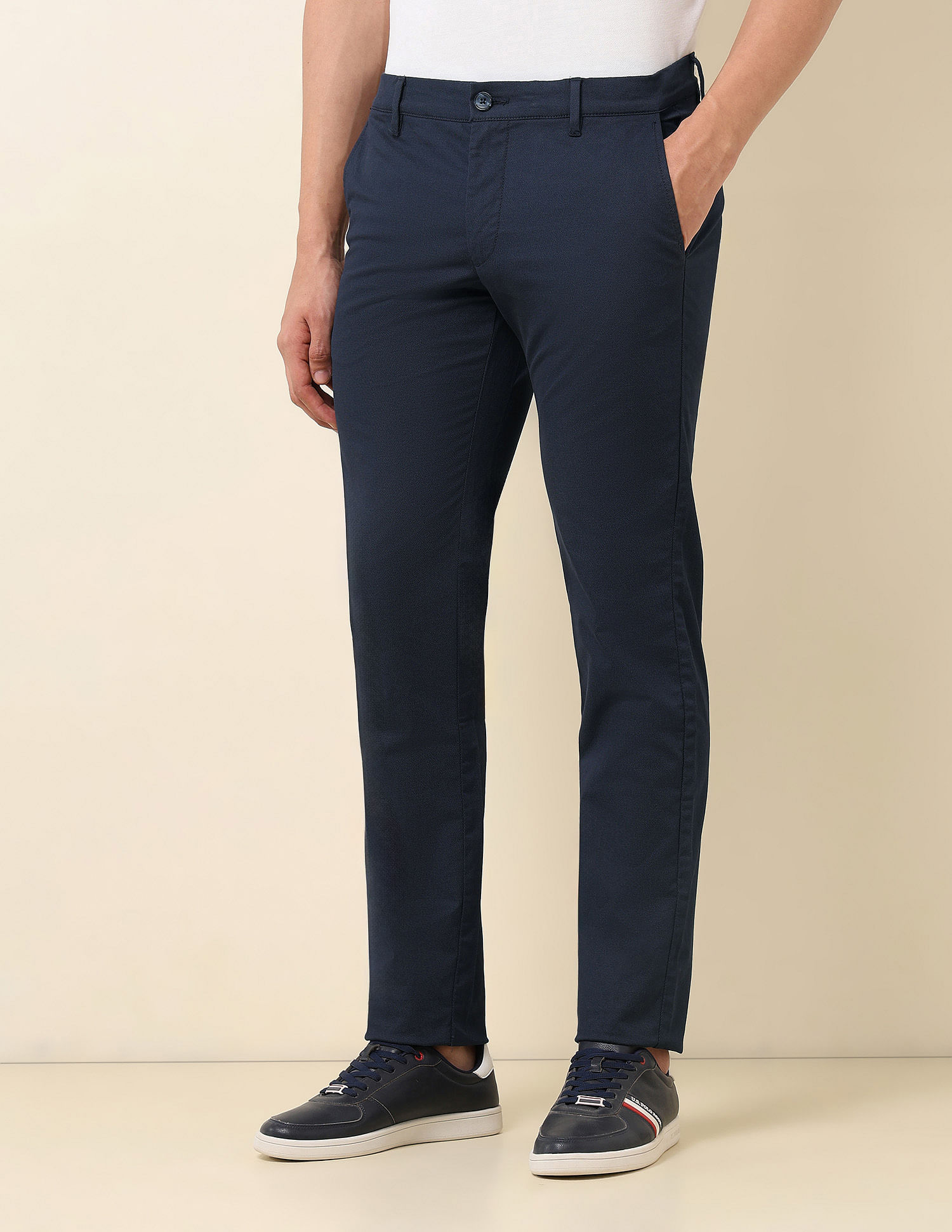 U.S. Polo Assn. Denver Slim Fit Textured Trousers