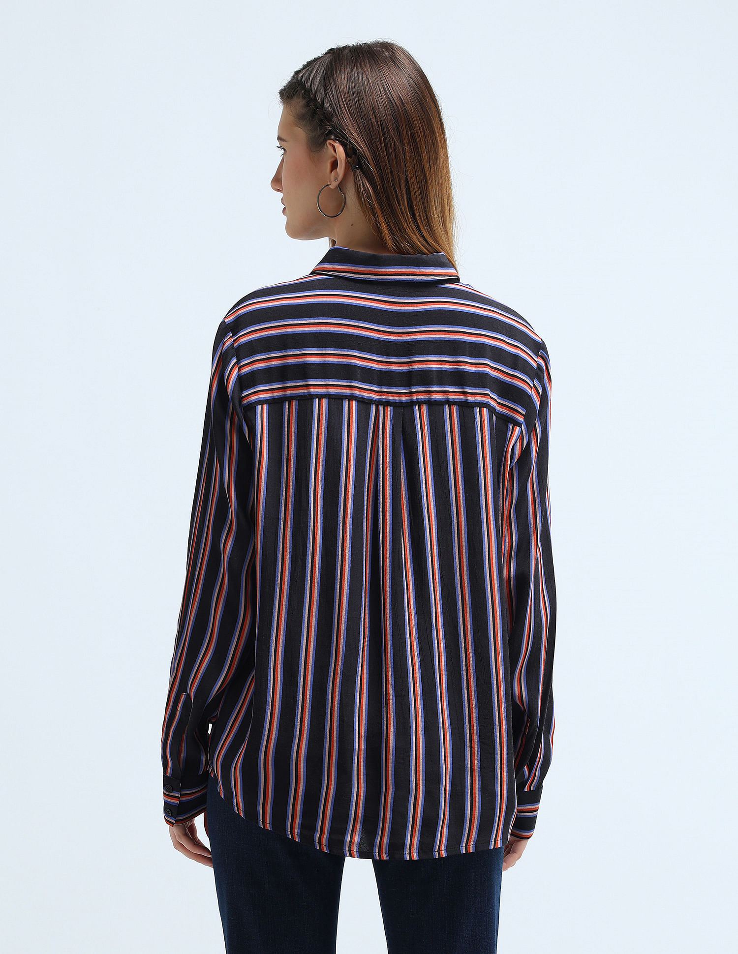 U.S. Polo Assn. Women Vertical Stripe Regular Fit Shirt