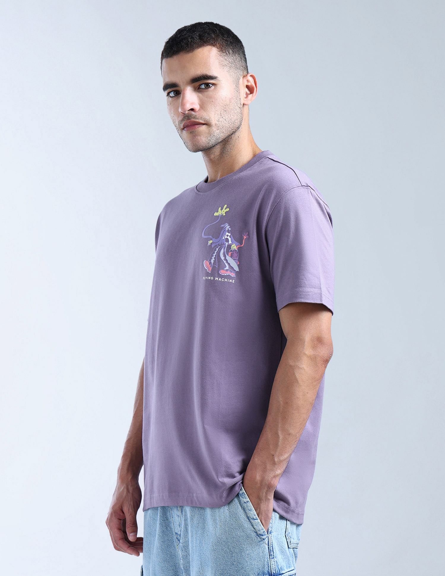 Flying Machine Graphic Pure Cotton T-Shirt