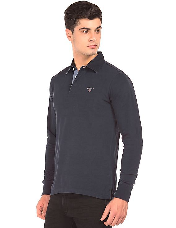 ★24-25AW新作★glowny★G CONTRAST POLO LONG SLEEVE Buy Gant Men Contrast Collar Long Sleeve Polo Shirt - NNNOW.com