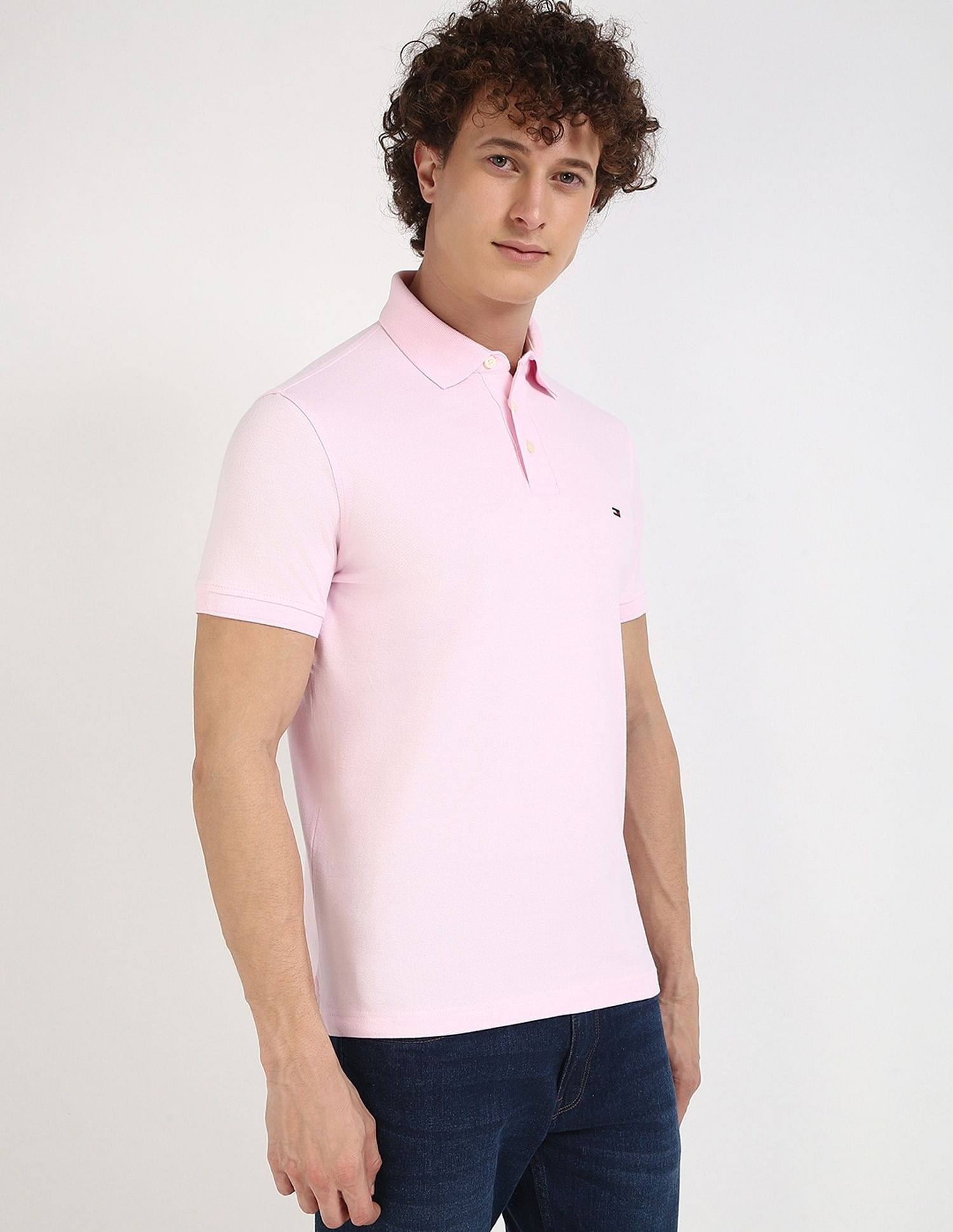 Tommy Hilfiger Solid Slim-Fit Cotton Polo Shirt