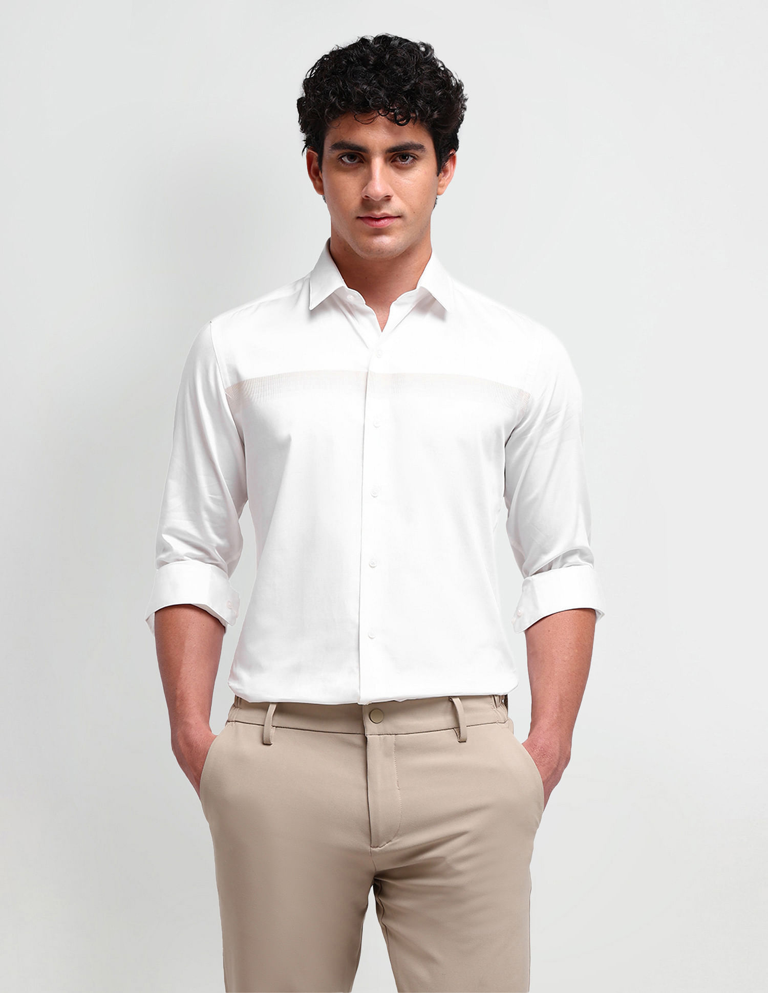 Arrow Newyork Manhattan Slim Solid Shirt