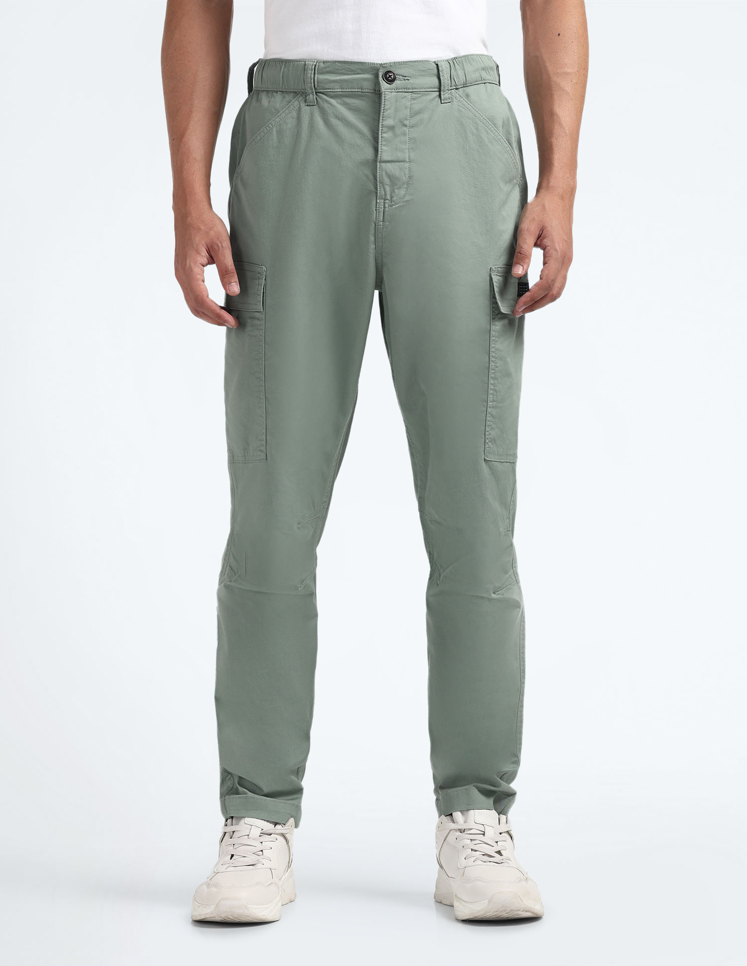 Flying Machine Mid Rise Slim Fit Cargo Pants