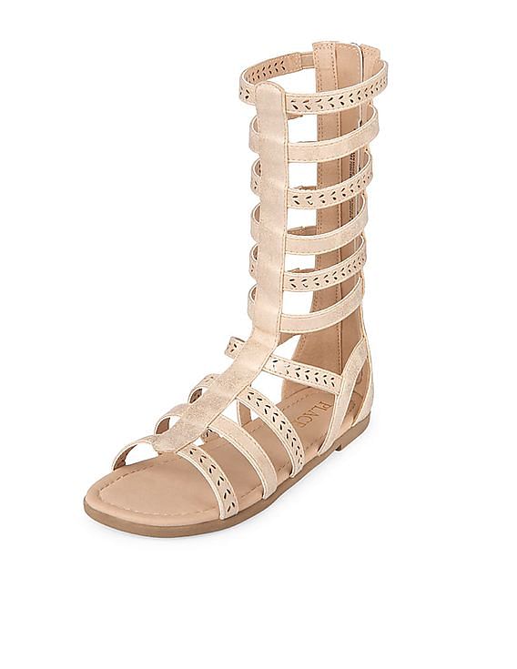 Little girl 2025 tall gladiator sandals