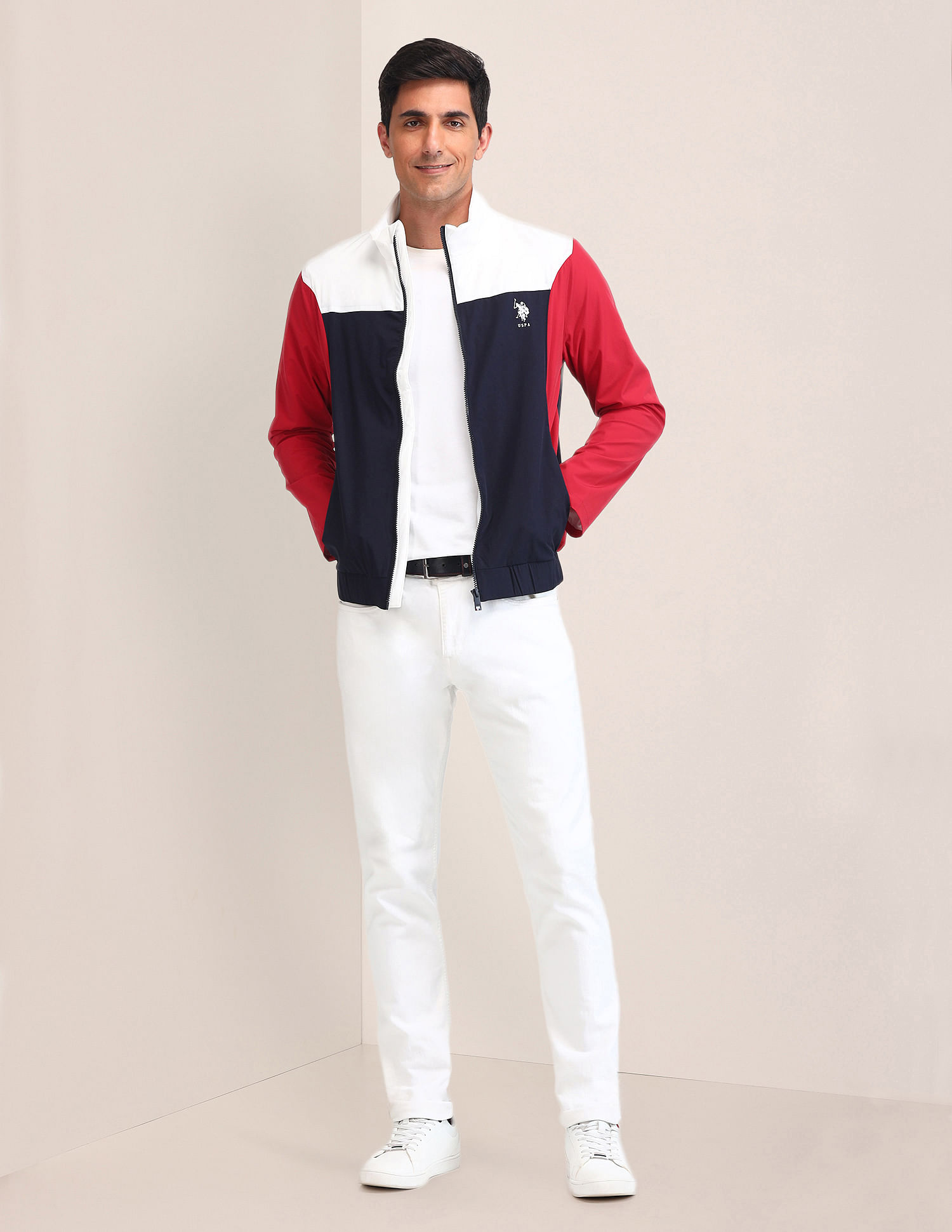 U.S. Polo Assn. Colour Blocked Regular Fit Jacket