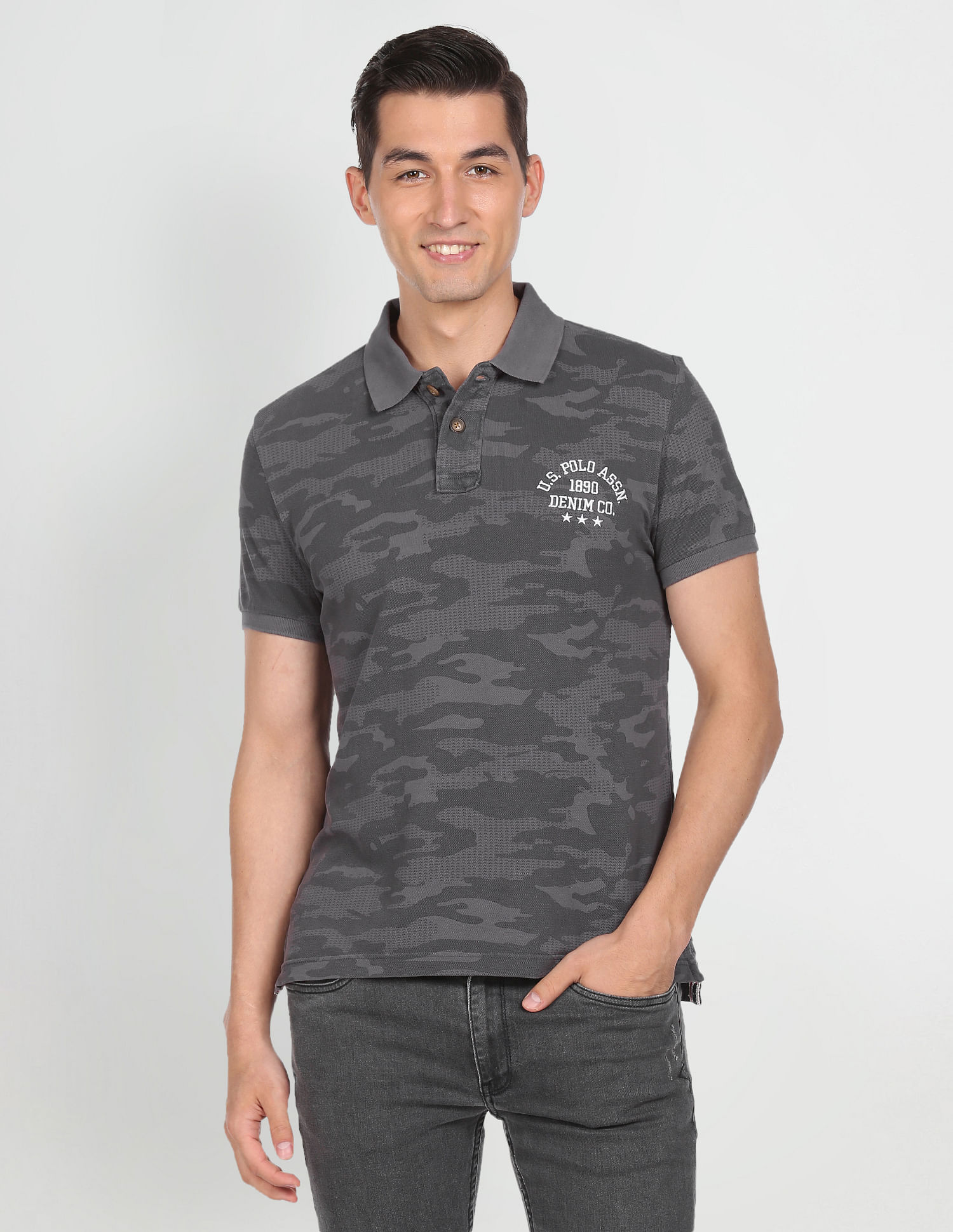 U.S. Polo Assn. Denim Co. Cotton Camouflage Print Polo Shirt
