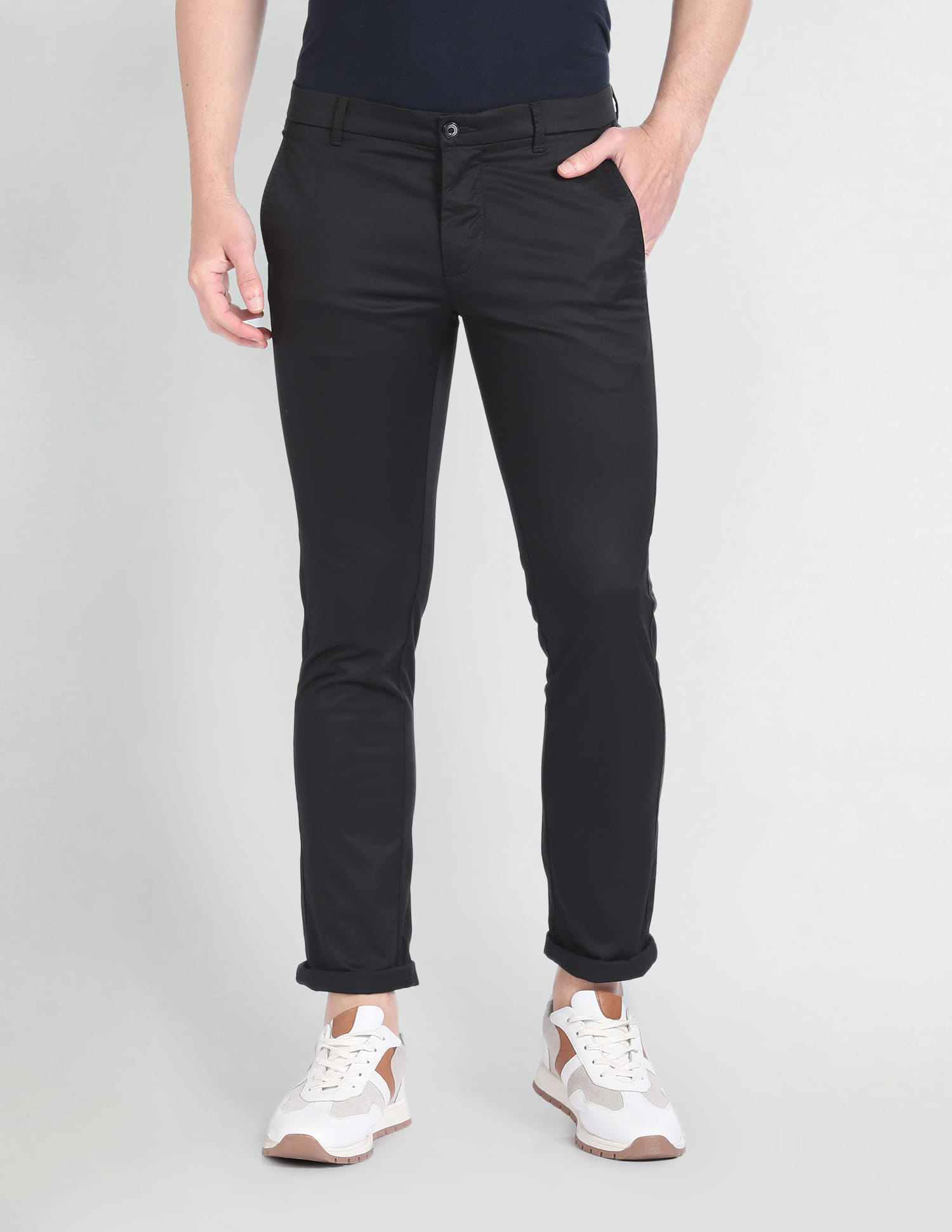 Buy Arrow Sports Low Rise Slim Autoflex Trousers