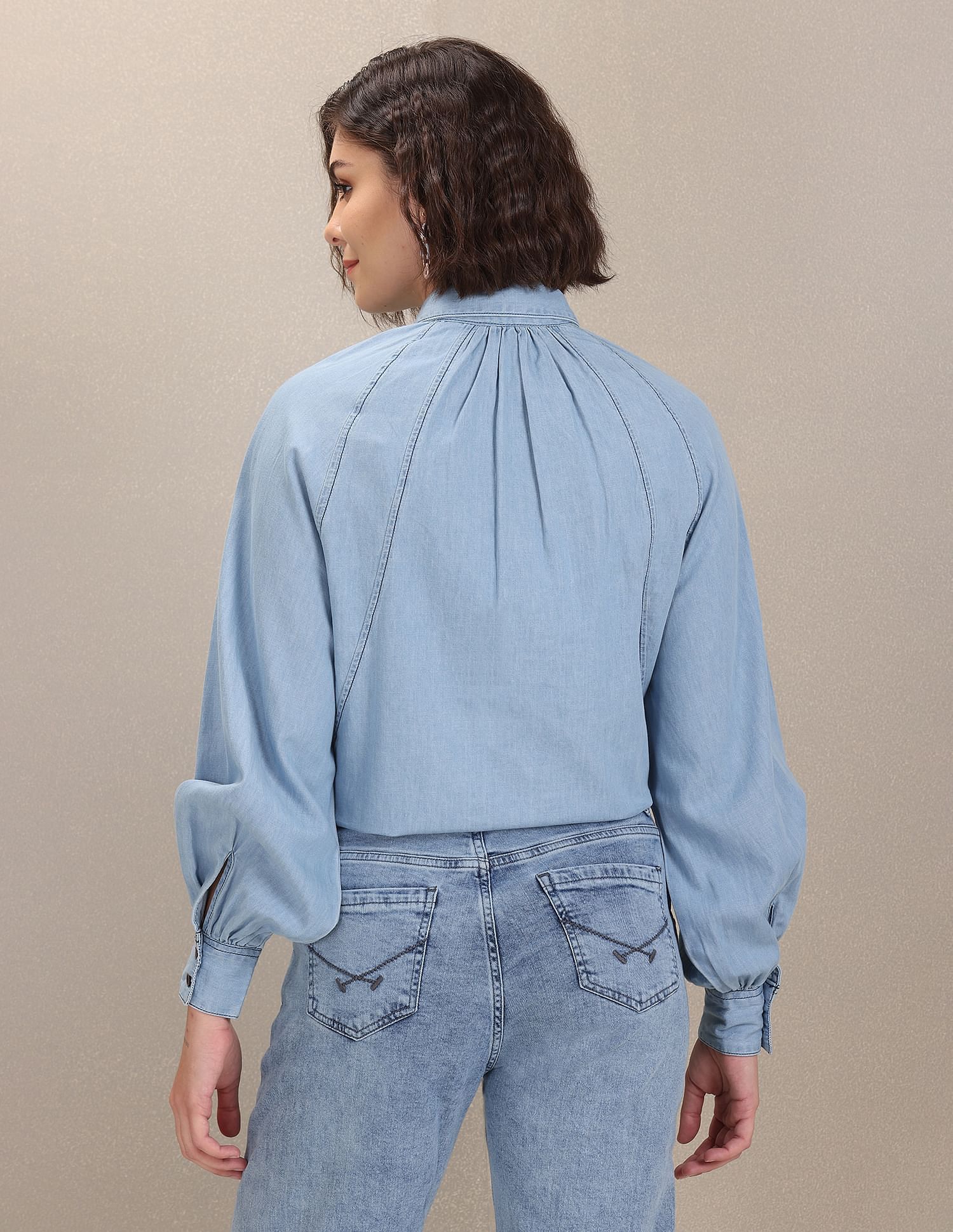 Chambray Blue Casual Boyfriend Cotton Shirt