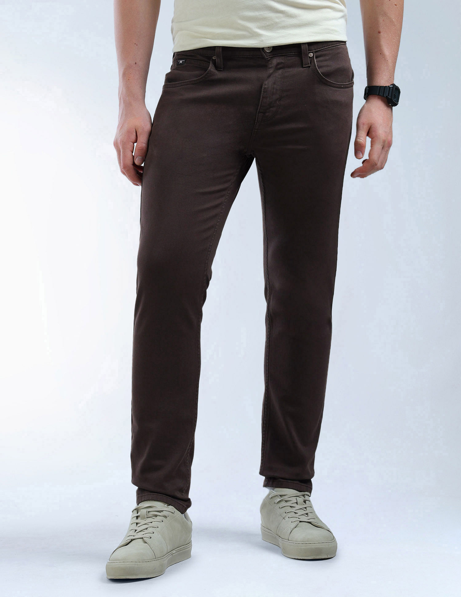 Flying Machine Slash Slim-Tapered Fit Mid Rise Jeans