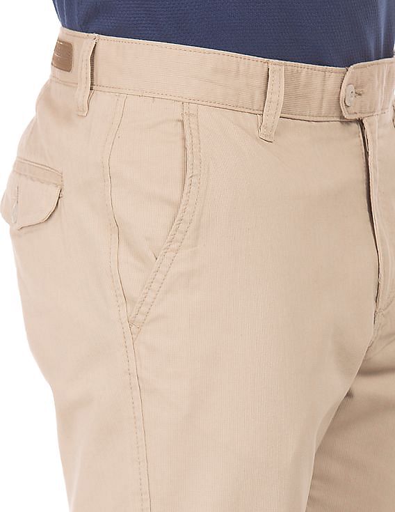 Ruggers Casual Trousers  Buy Ruggers Men Khaki Mid Rise Solid Smart Casual  Trousers Online  Nykaa Fashion