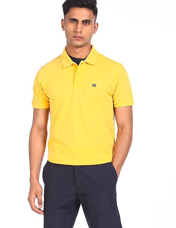 mens yellow polo shorts