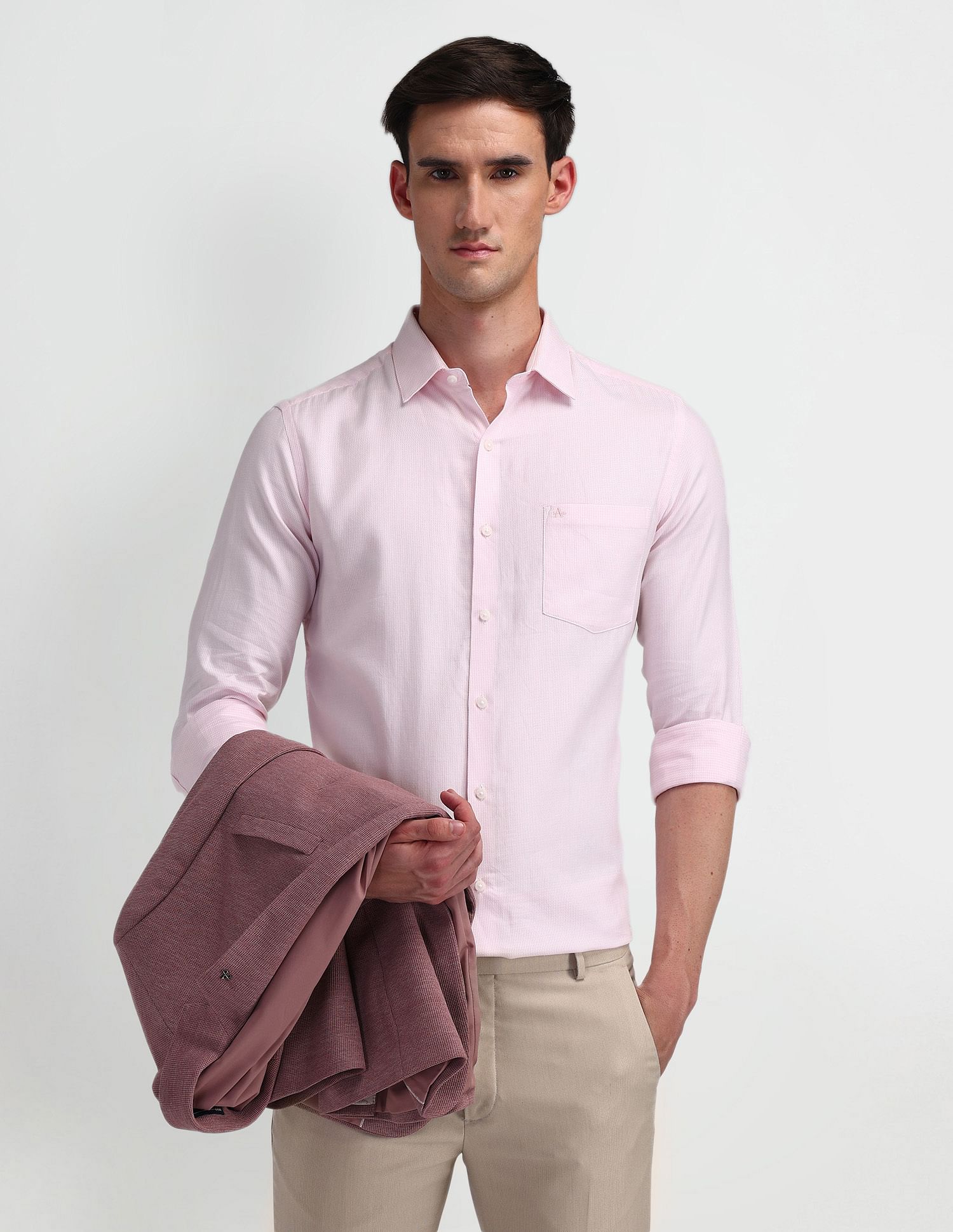 Arrow Manhattan Slim Fit Vertical Striped Shirt