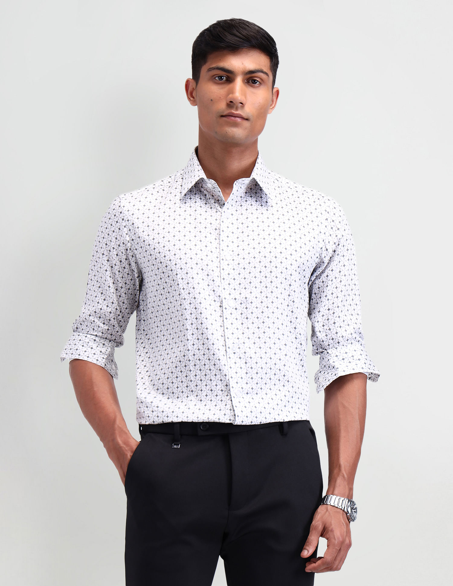 Arrow Newyork Pure Cotton All Over Printed Shirt
