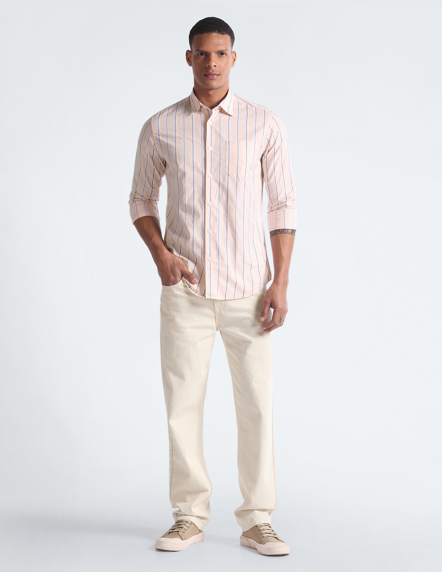 Flying Machine 50's Vertical Stripe Shirt