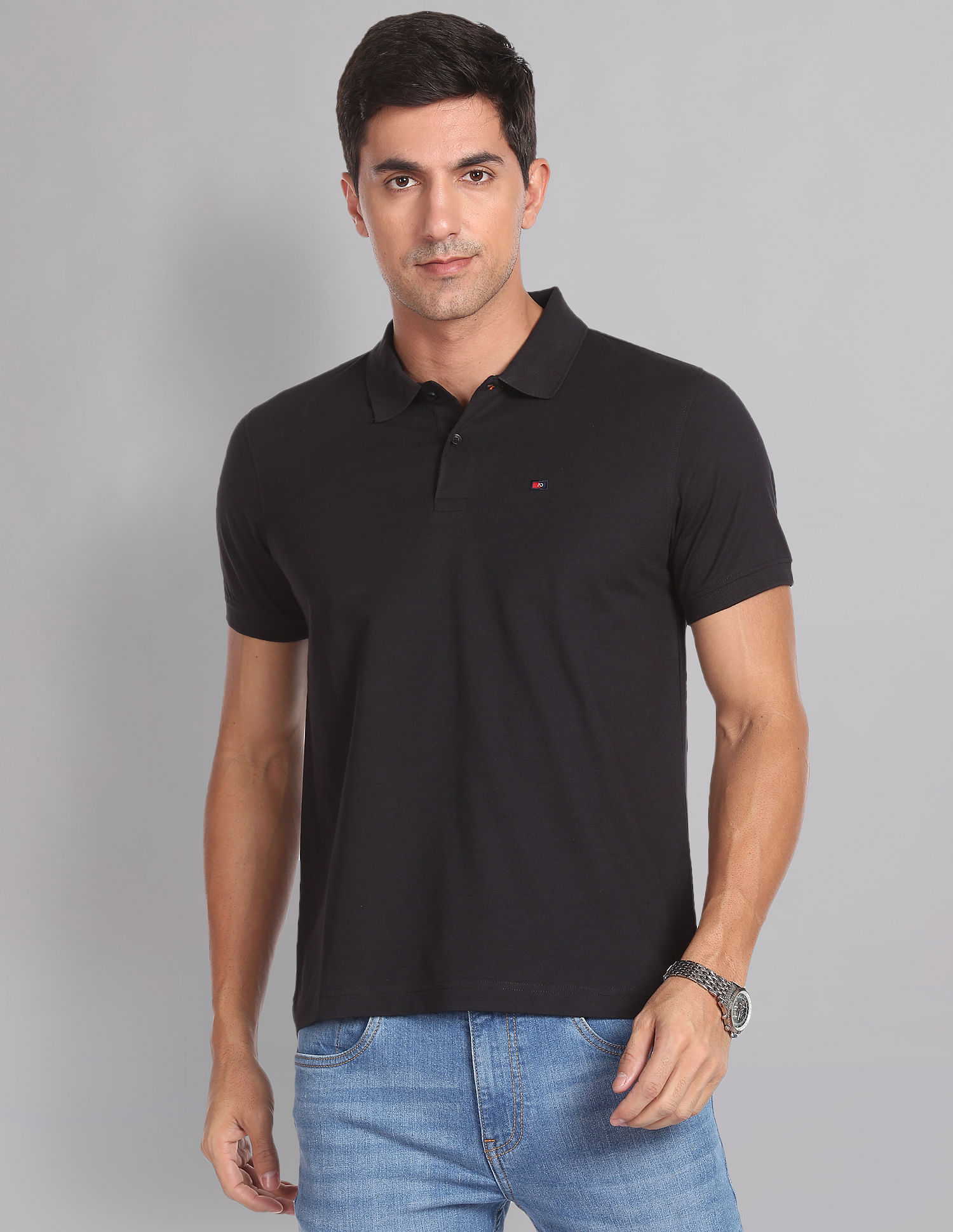 AD by Arvind Wrinkle Resistant Quick Dry Smart Polo Shirt