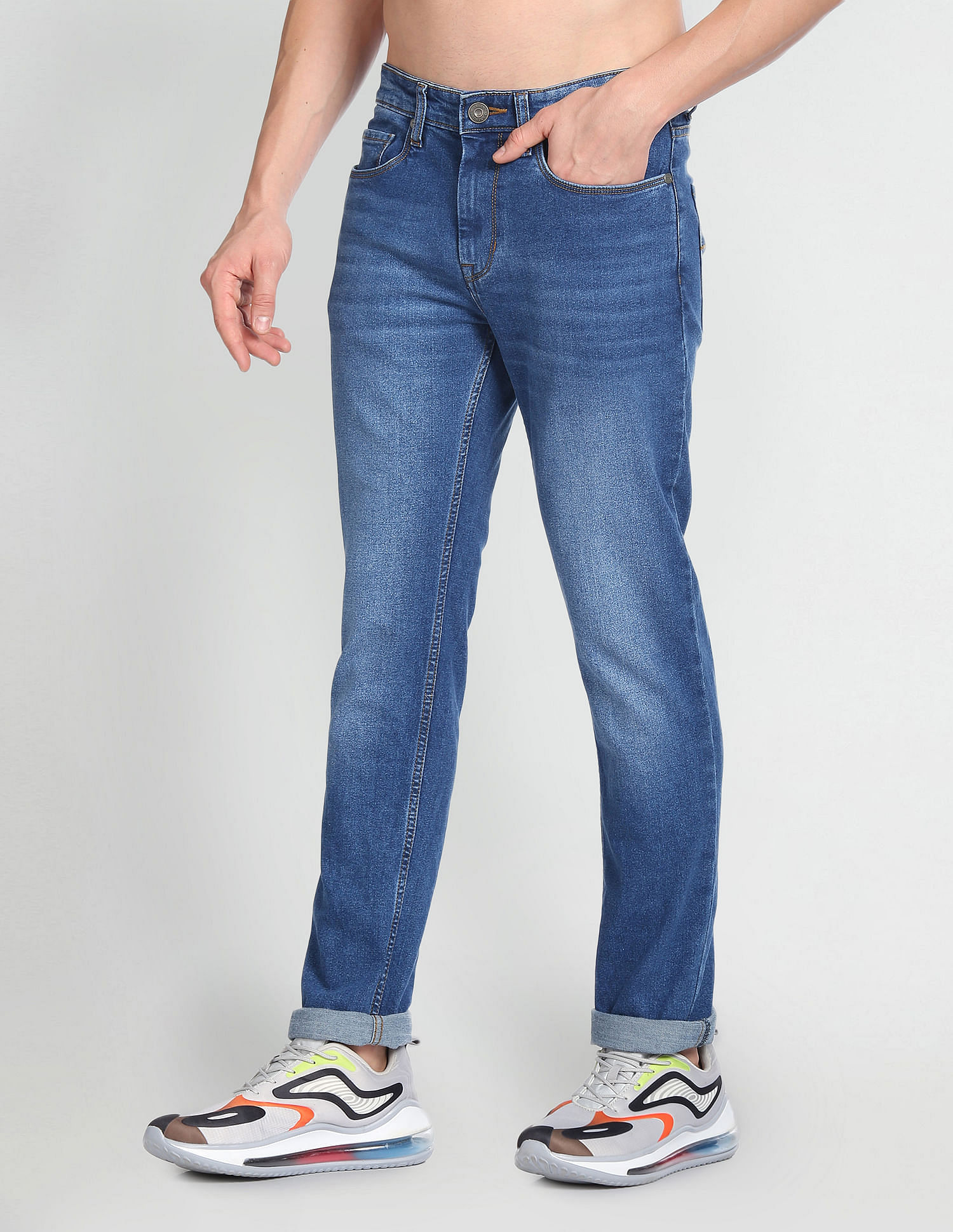 Flying Machine Freddie Slim Straight Fit Stone Wash Jeans