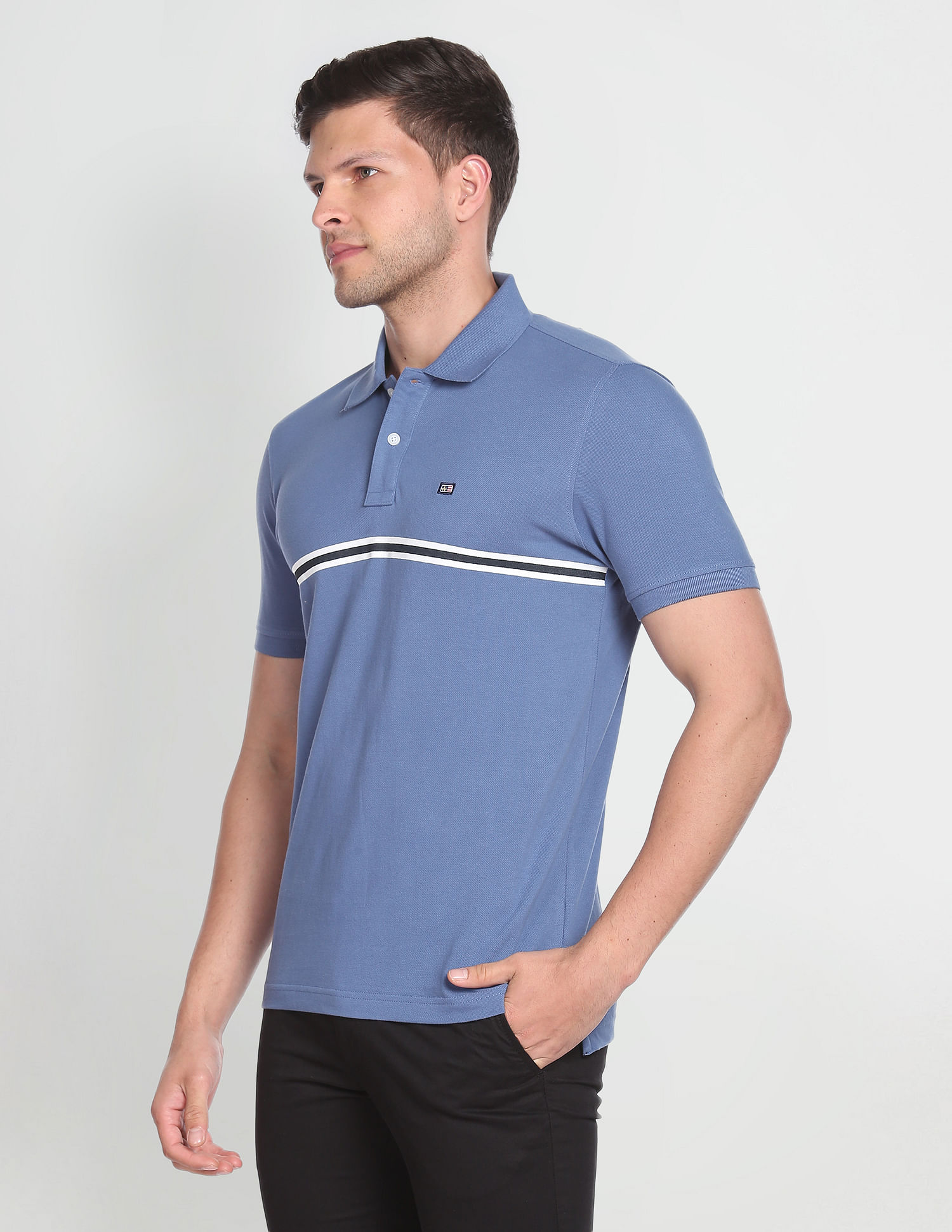 Arrow Sports Engineered Stripe Cotton Polo Shirt