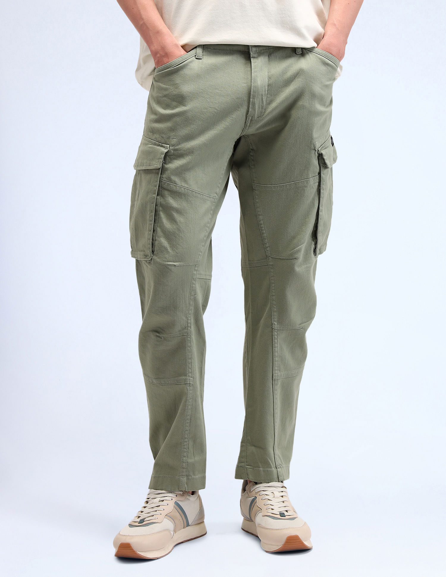 Flying Machine Relaxed Fit Solid Trousers