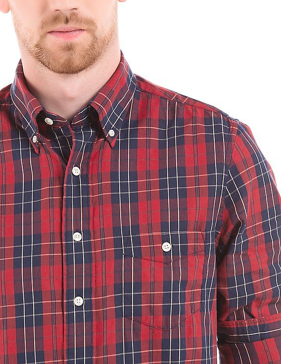 gant red check shirt