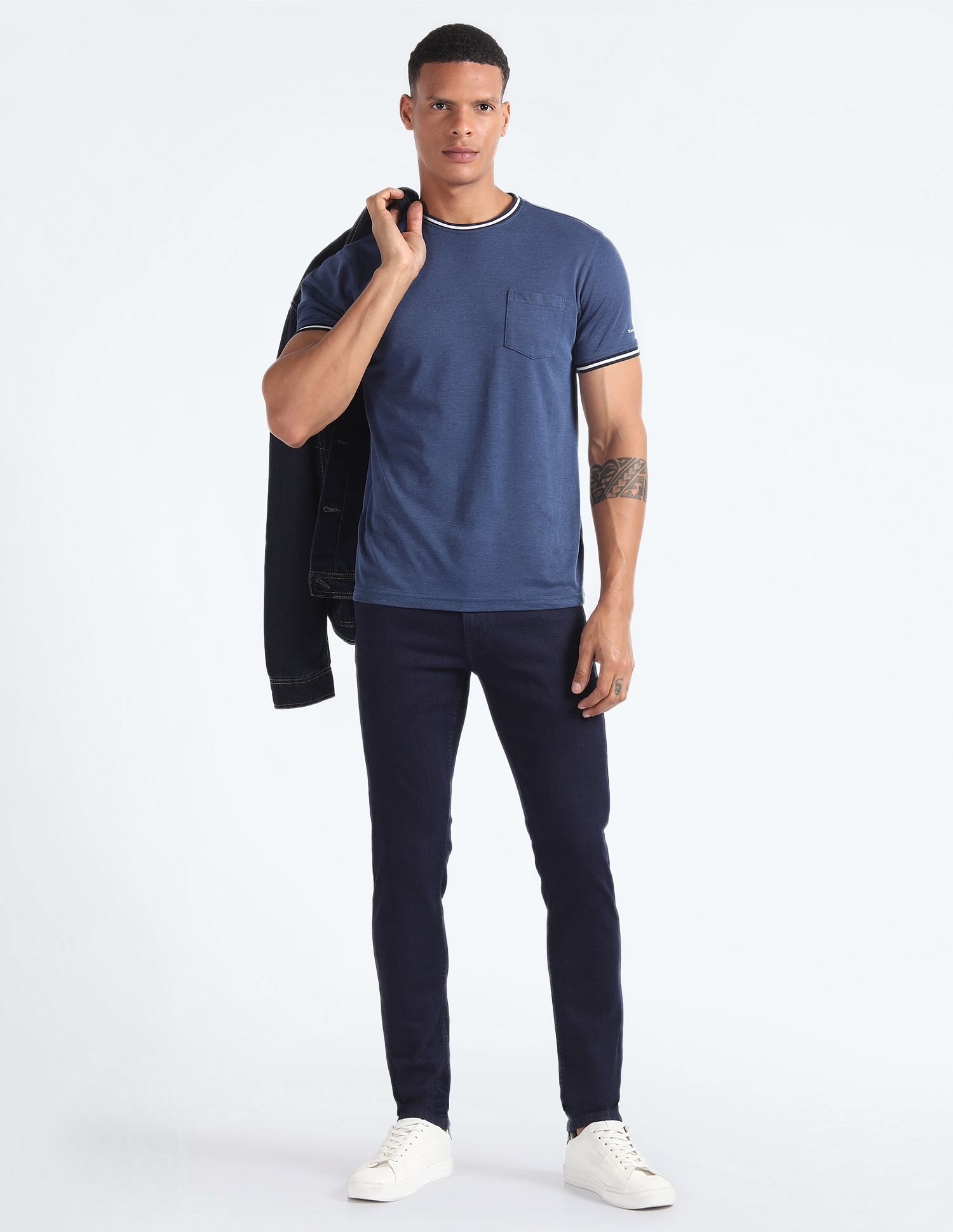 Flying Machine Mid Rise Rinsed Skinny Fit Jeans