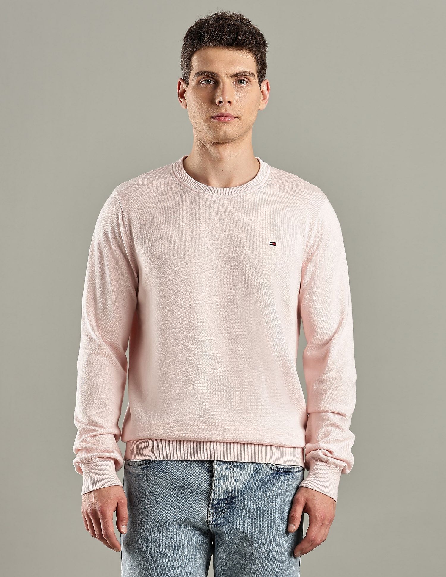 Tommy Hilfiger Solid Regular-Fit Cotton Sweater