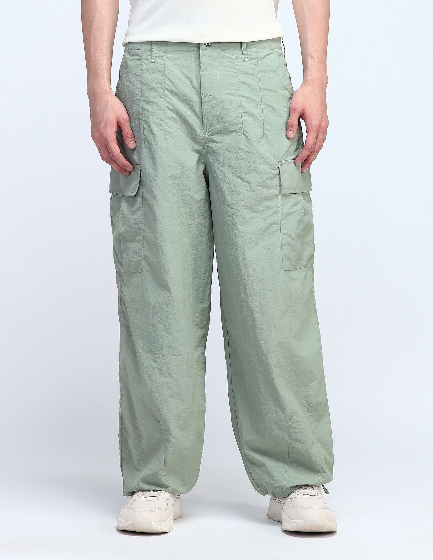 Flying Machine Cobain Loose Fit Solid Cargos