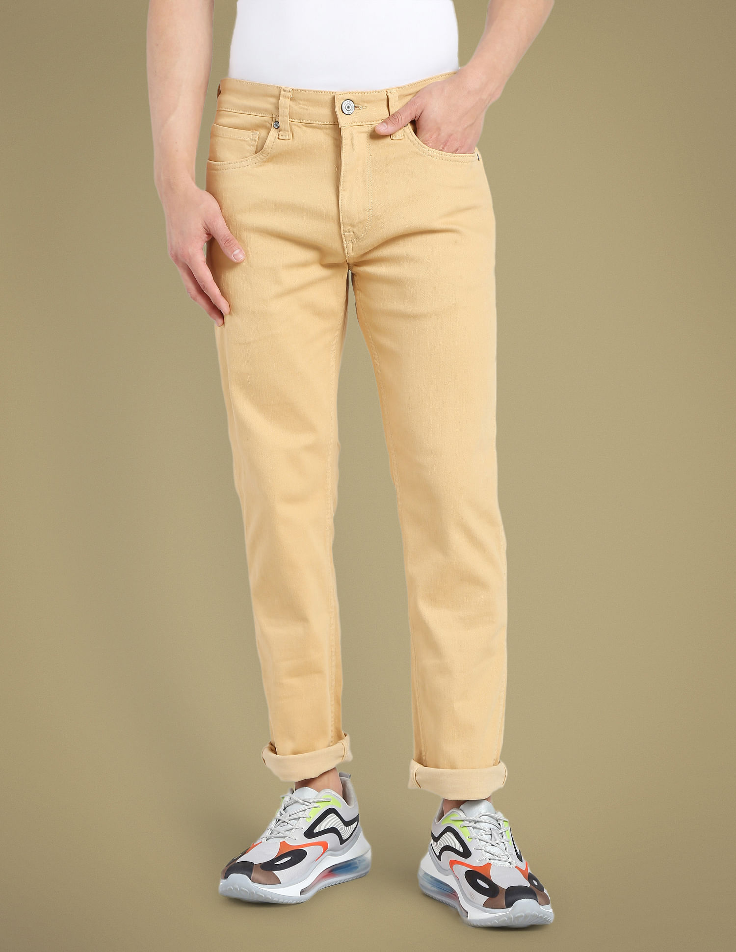 Flying Machine Freddie Straight Fit Twill Coloured Jeans