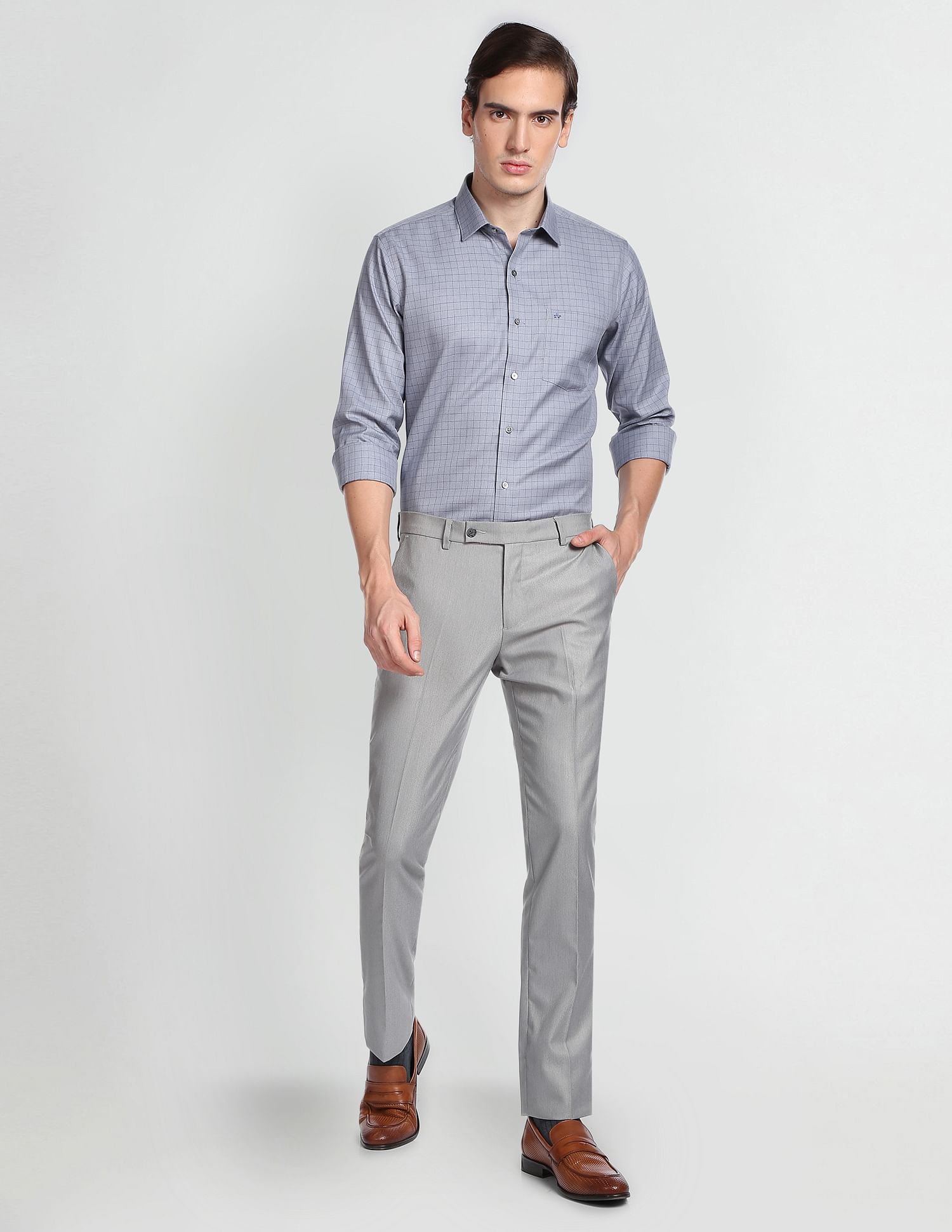 Arrow Outline Check Cotton Formal Shirt
