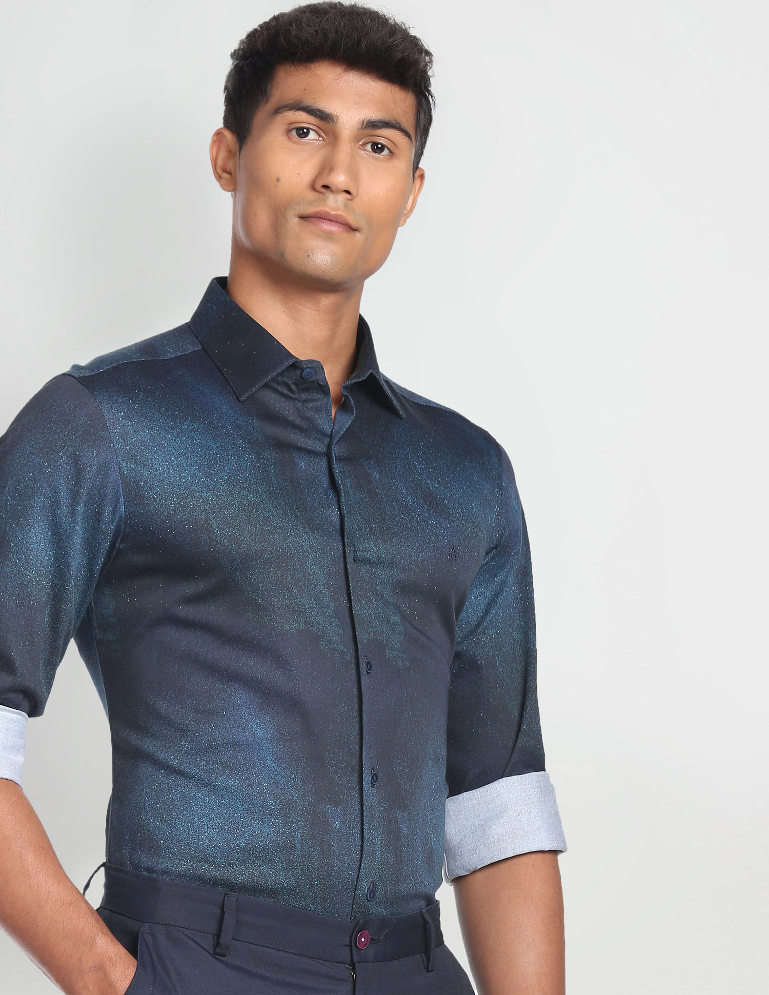 Arrow Newyork Cutaway Collar Abstract Formal Shirt