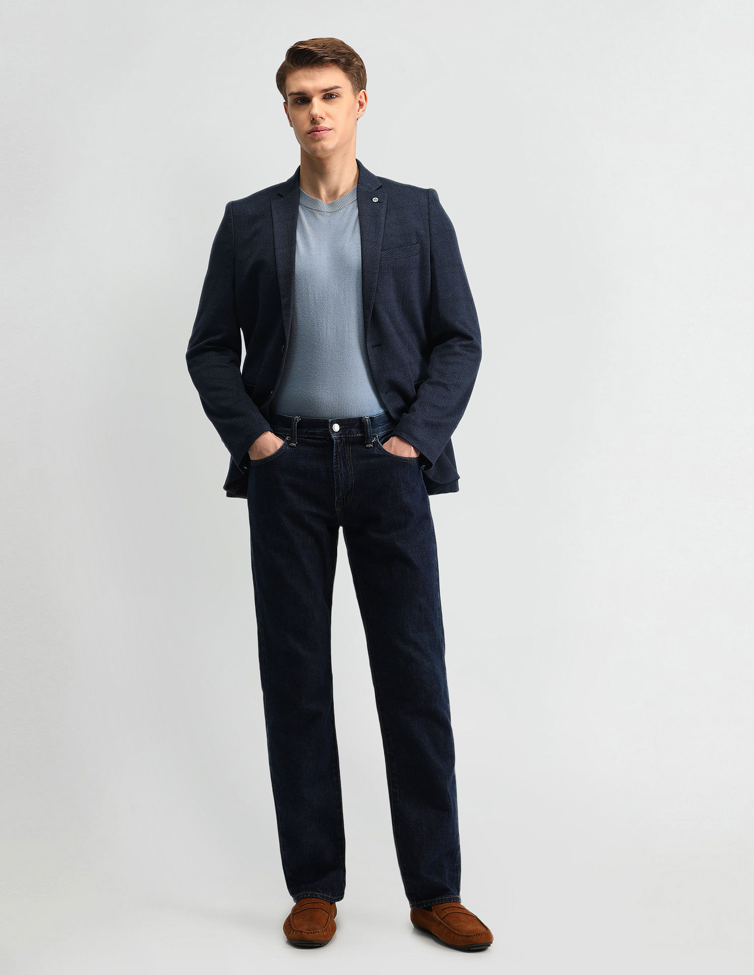 Arrow Zero Calorie Slim Fit Herringbone Blazer