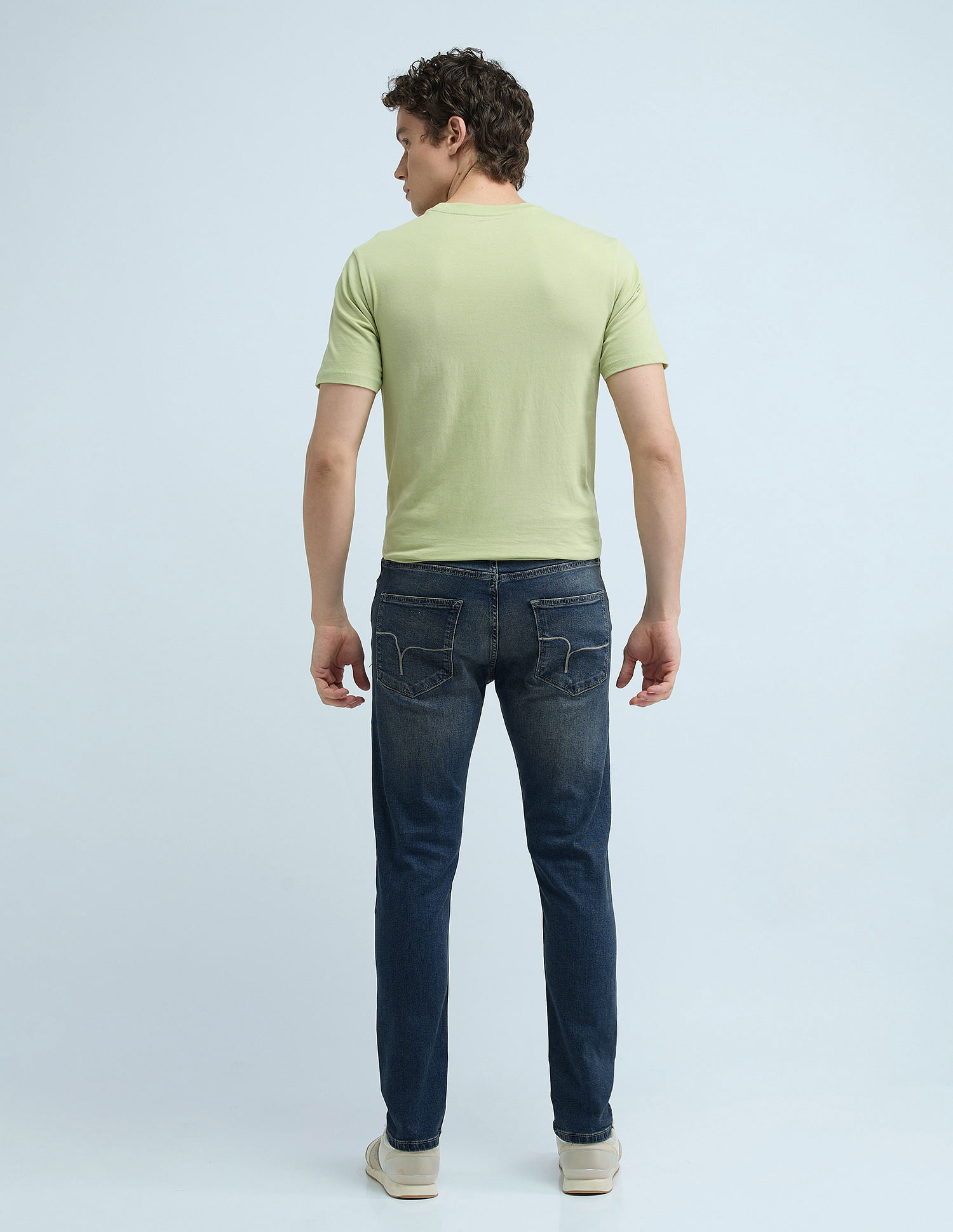 Flying Machine Slash Slim Tapered Washed Jeans