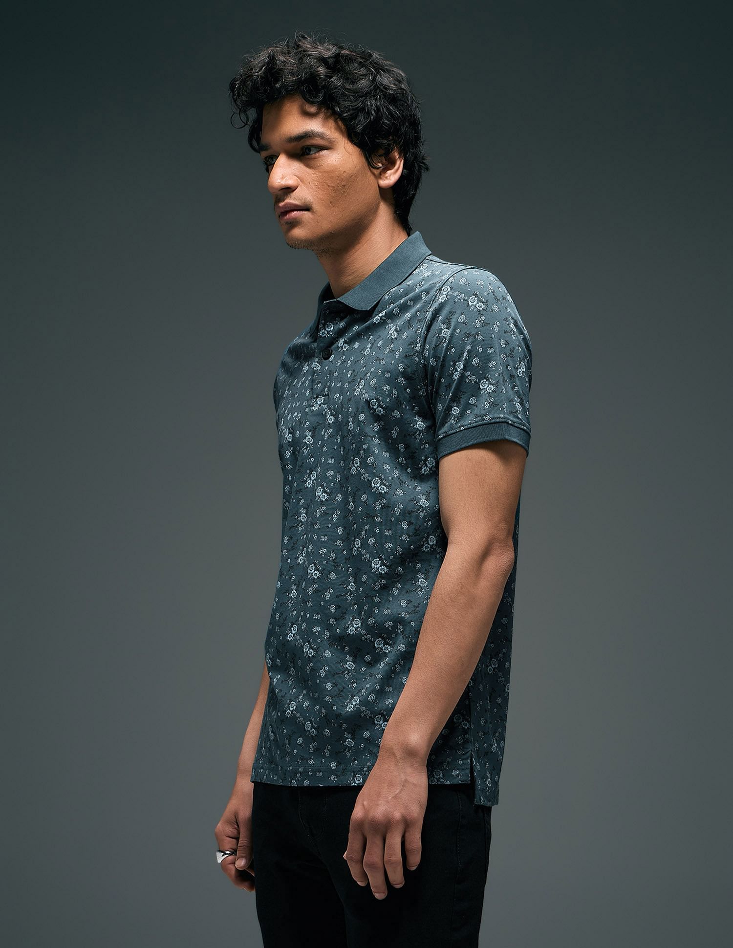 Flying Machine All Over Printed Regular Fit Polo Shirt