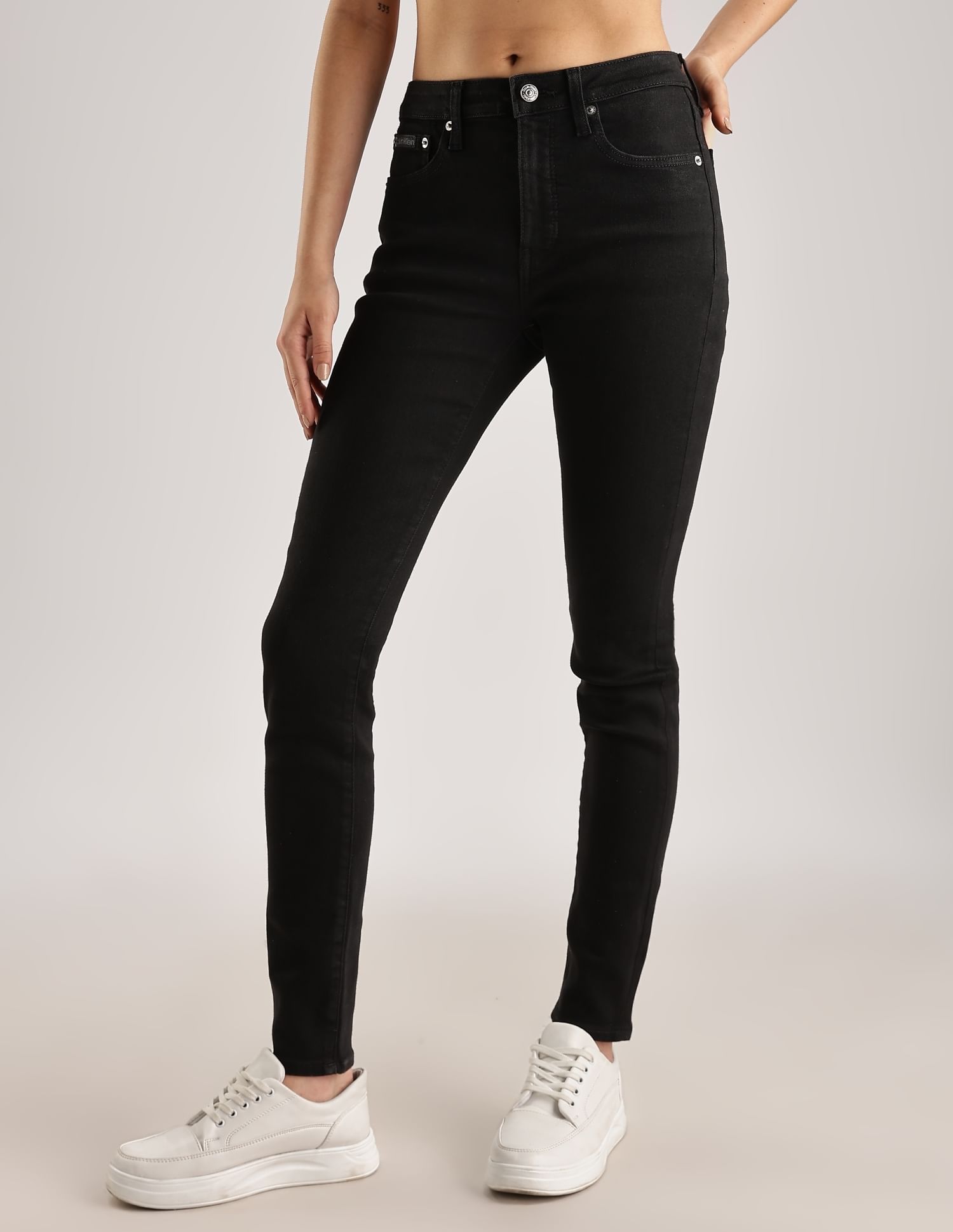 Calvin Klein Cotton Skiiny-Fit Mid Rise Jeans