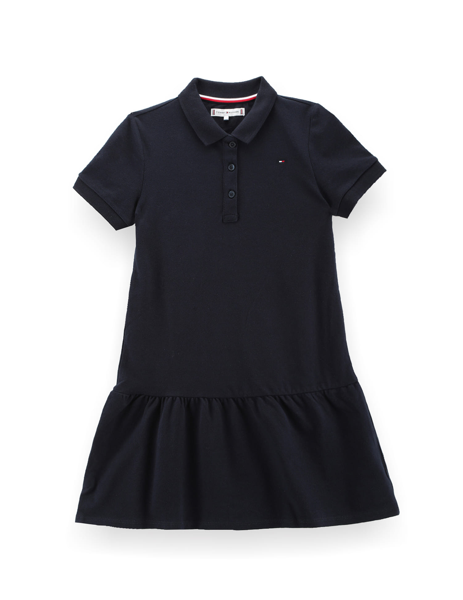 Buy Tommy Hilfiger Kids Girls Flared Hem Solid Polo Dress