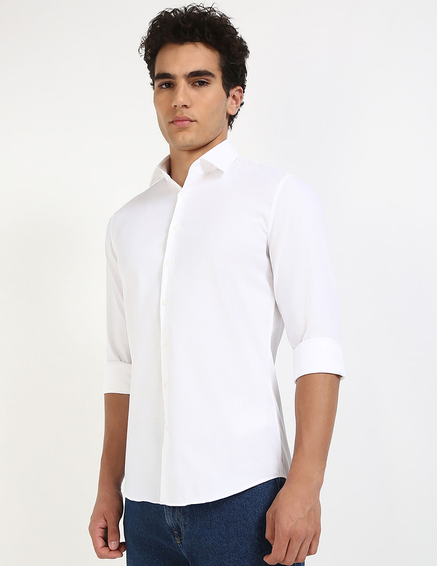Calvin Klein Tonal Stretch Slim Fit Dobby Shirt