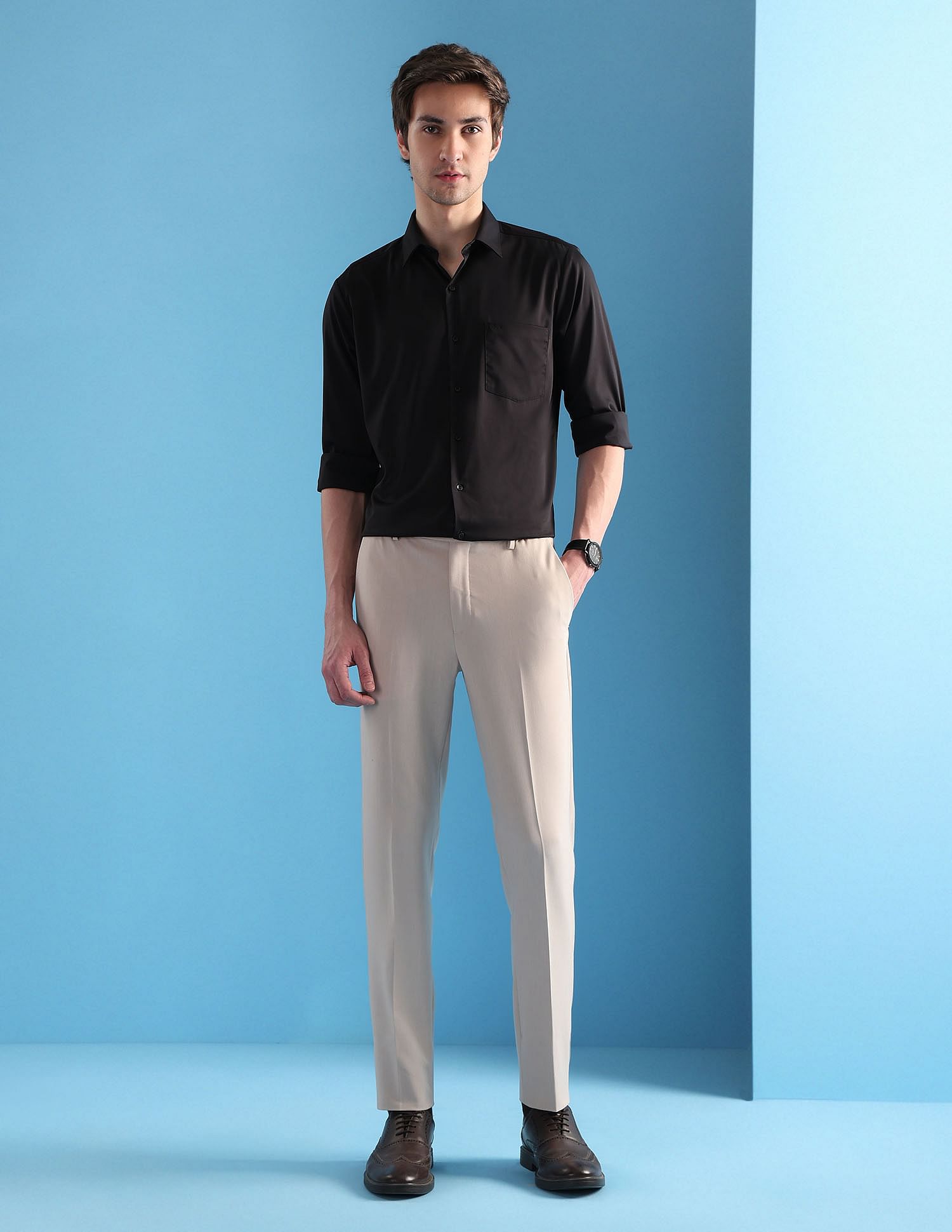 Arrow Mid Rise Slim Fit Velocity Trousers