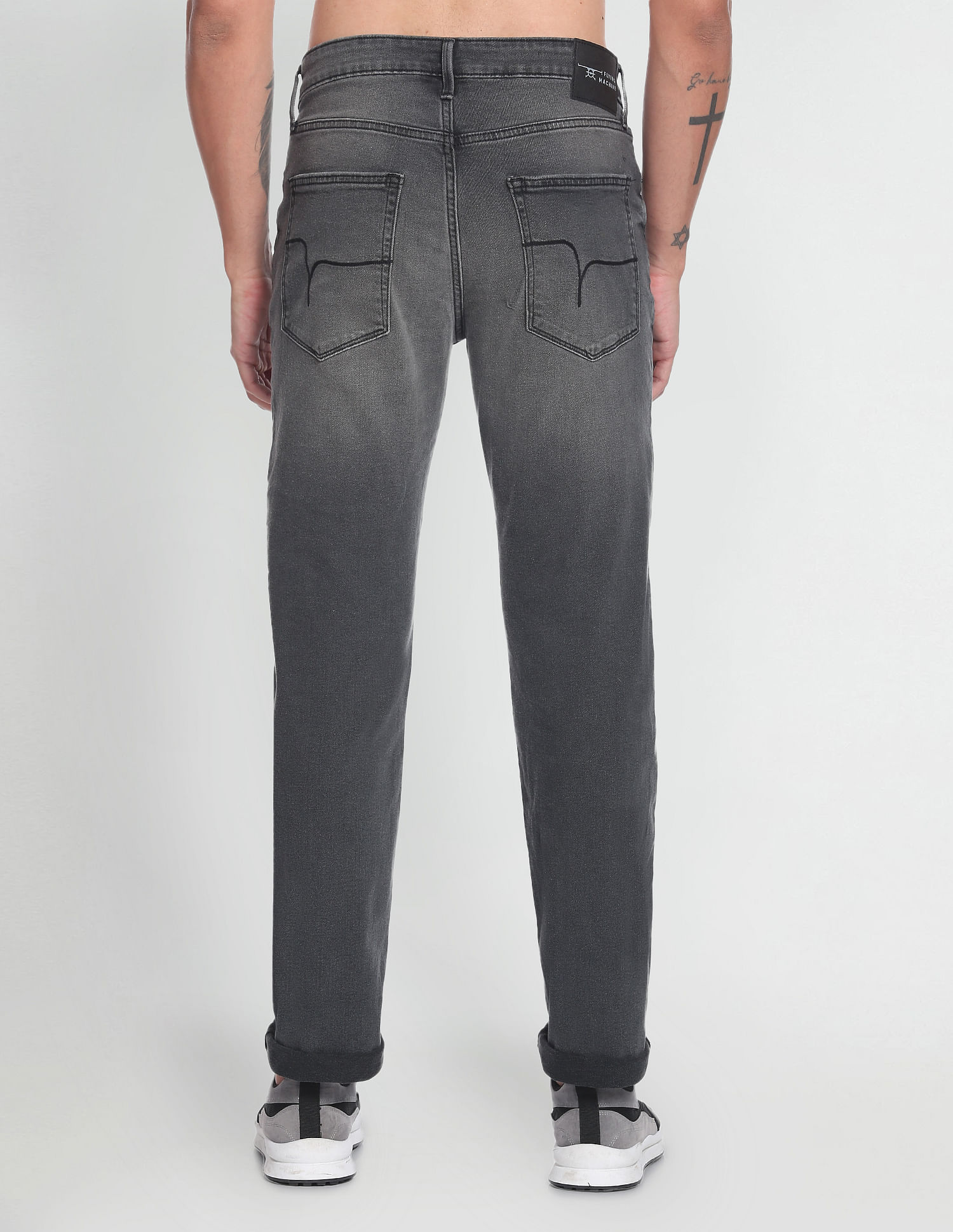 Flying Machine Slim Straight Fit Stone Wash Jeans