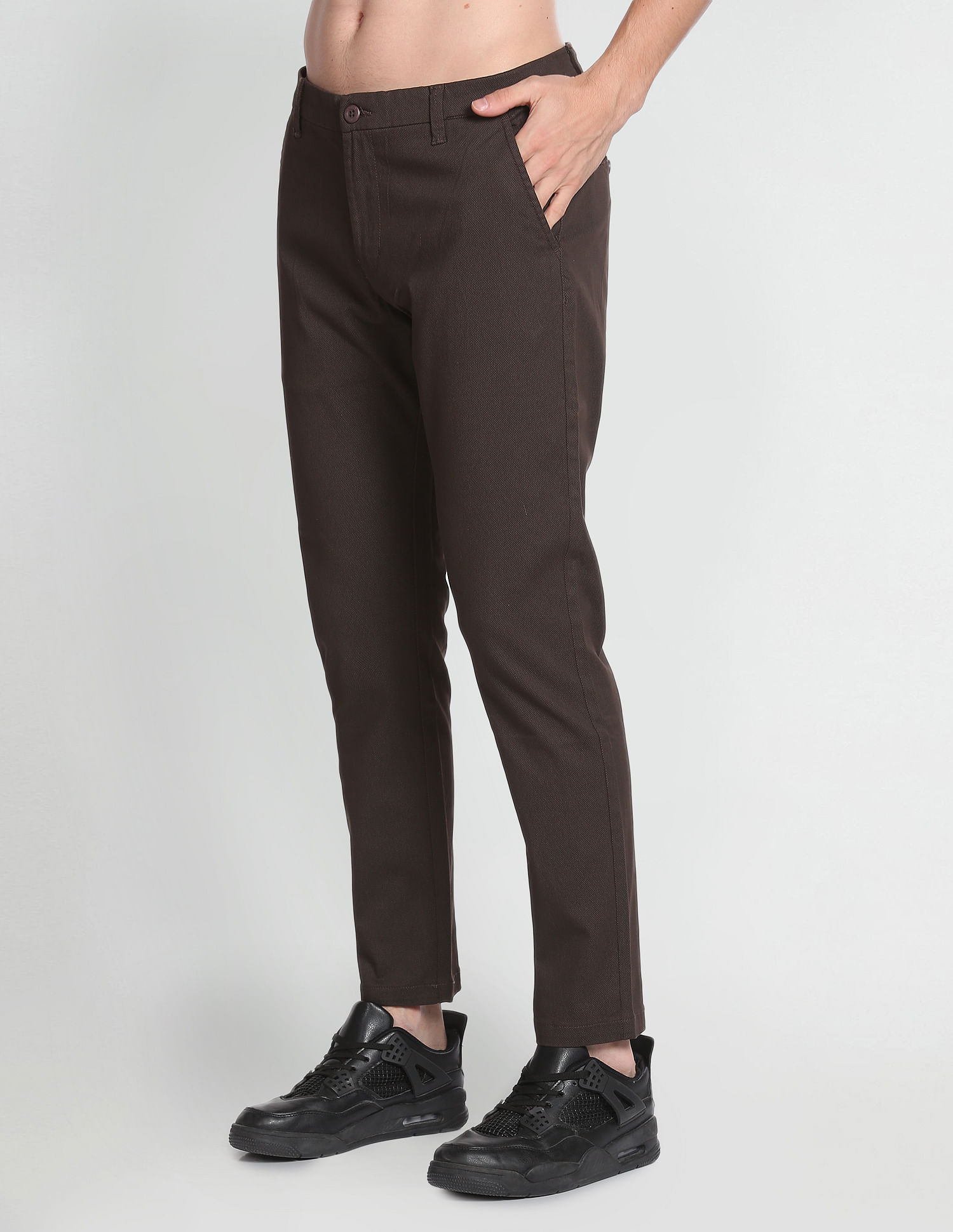 Flying Machine Twill Geometric Print Trousers
