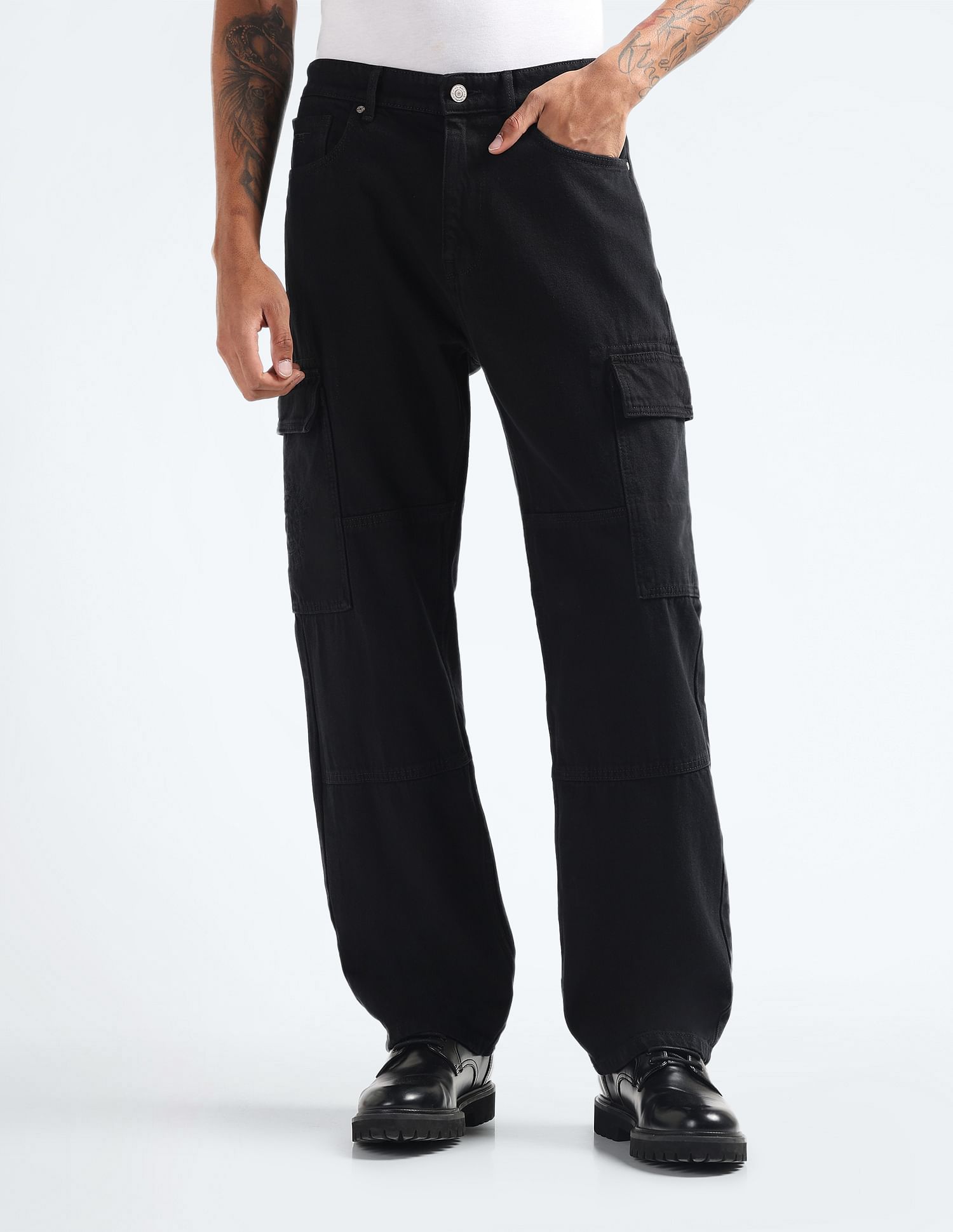 Flying Machine Cobain Loose Fit Cargo Jeans