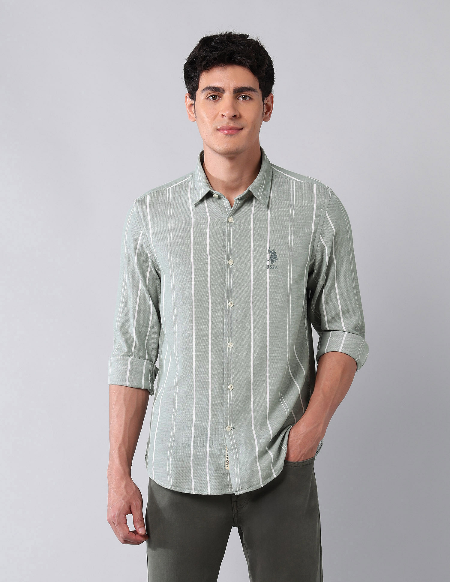 U.S. Polo Assn. Denim Co. Vertical Striped Pure Cotton Shirt